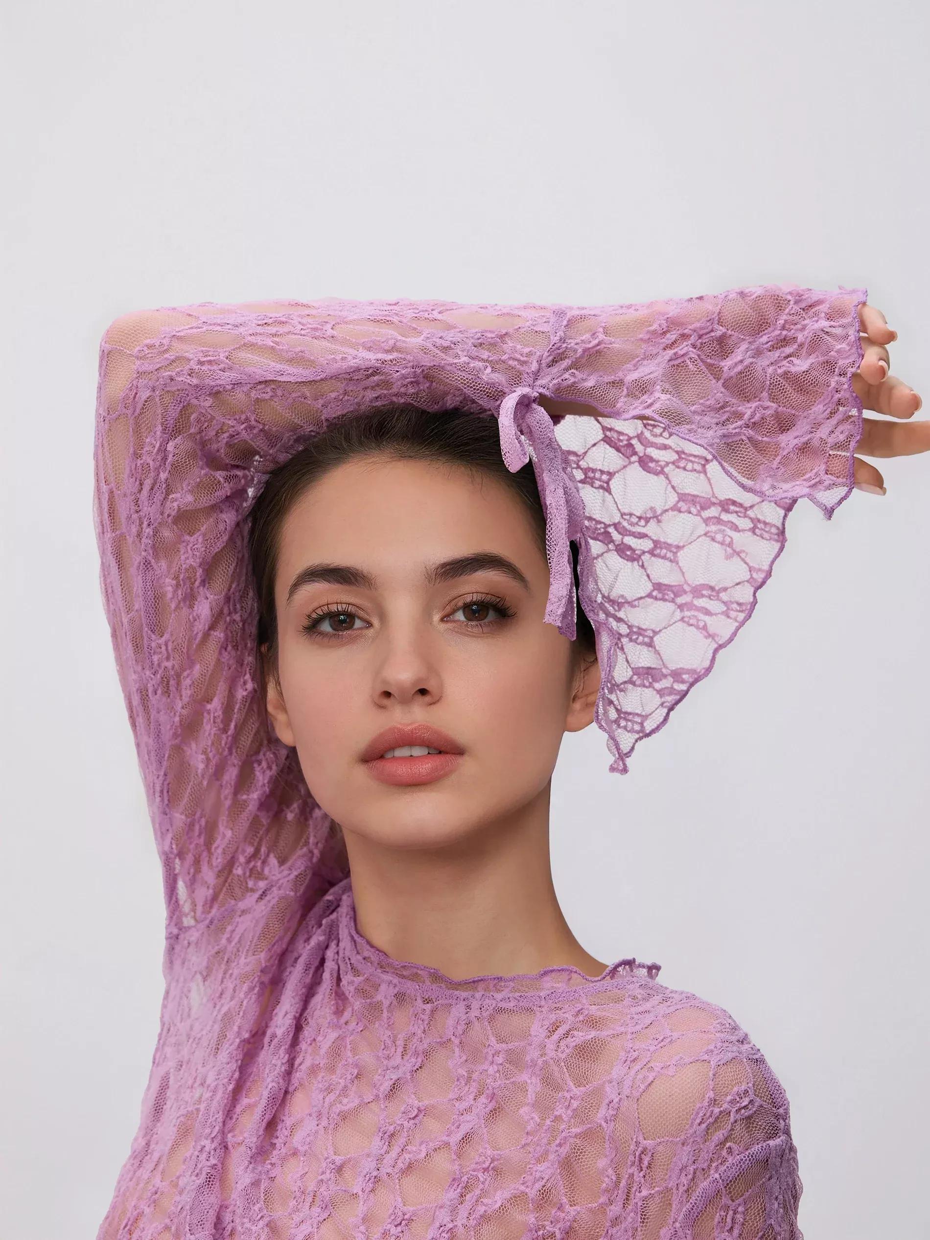 Violet Blouse, Purple, large image number 1