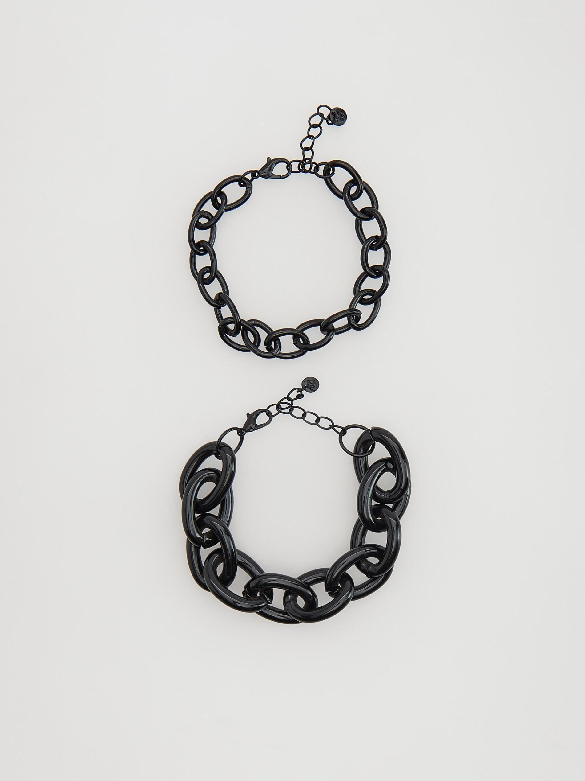 Black Two Bracelets With A Chain, Women, , large image number 0