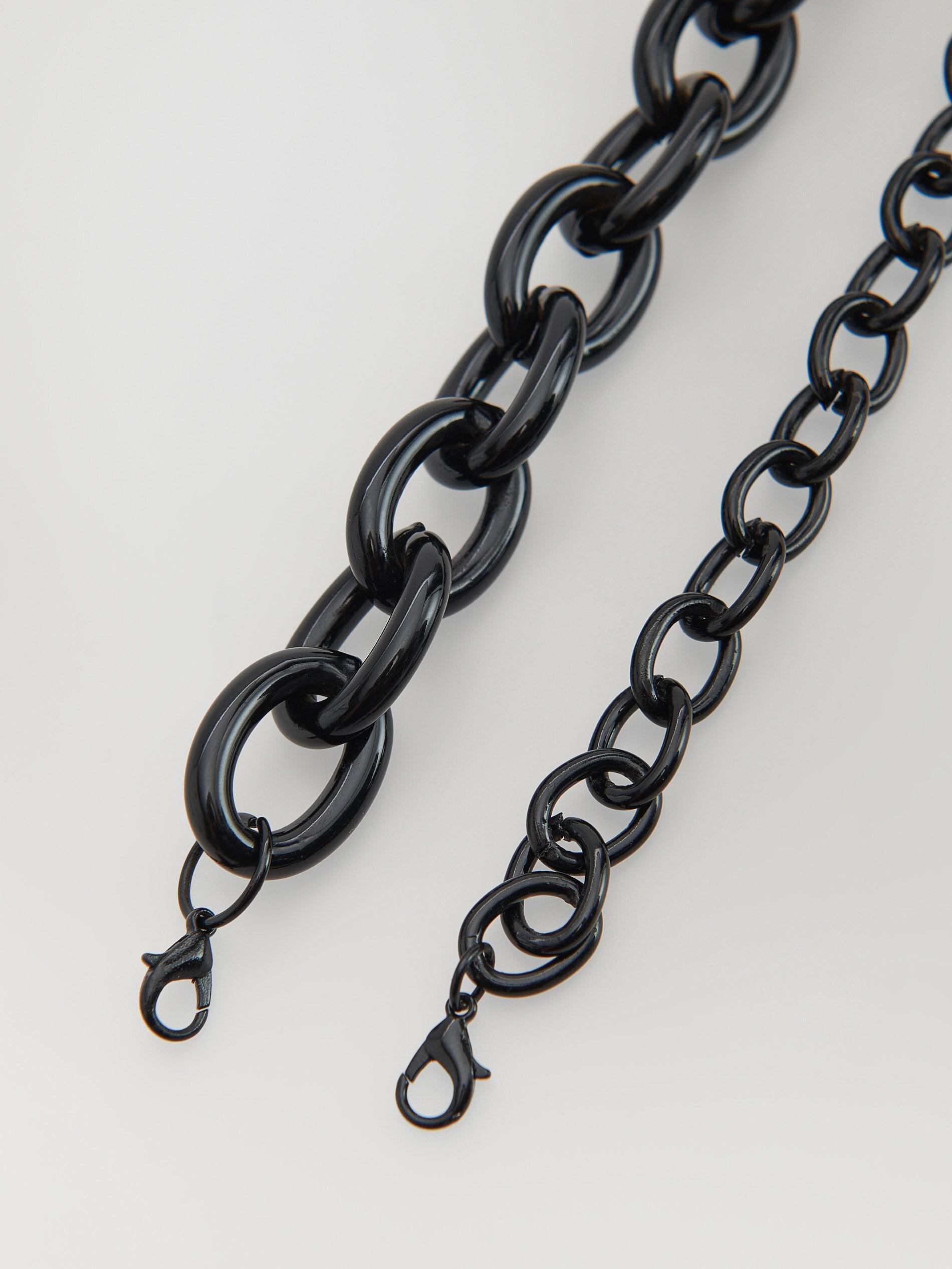 Black Two Bracelets With A Chain, Women, , large image number 1