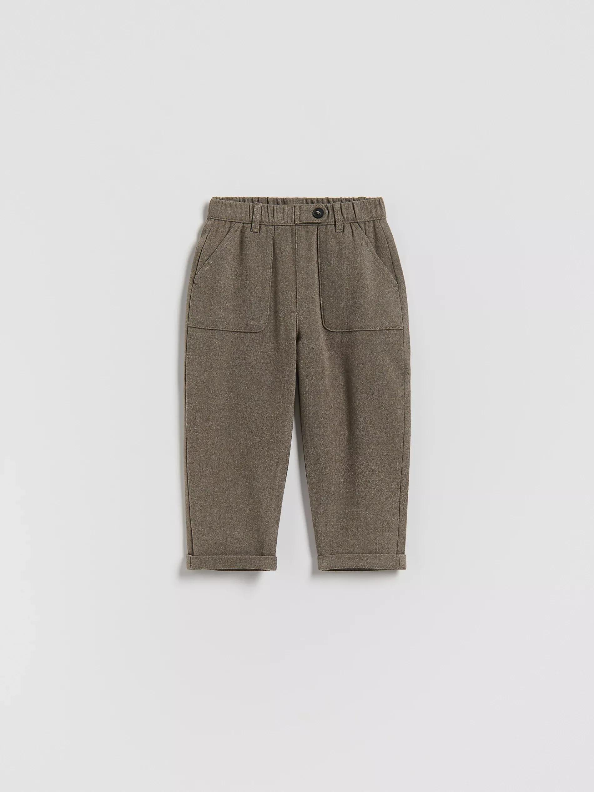 Brown Fabric Trousers, Brown, medium