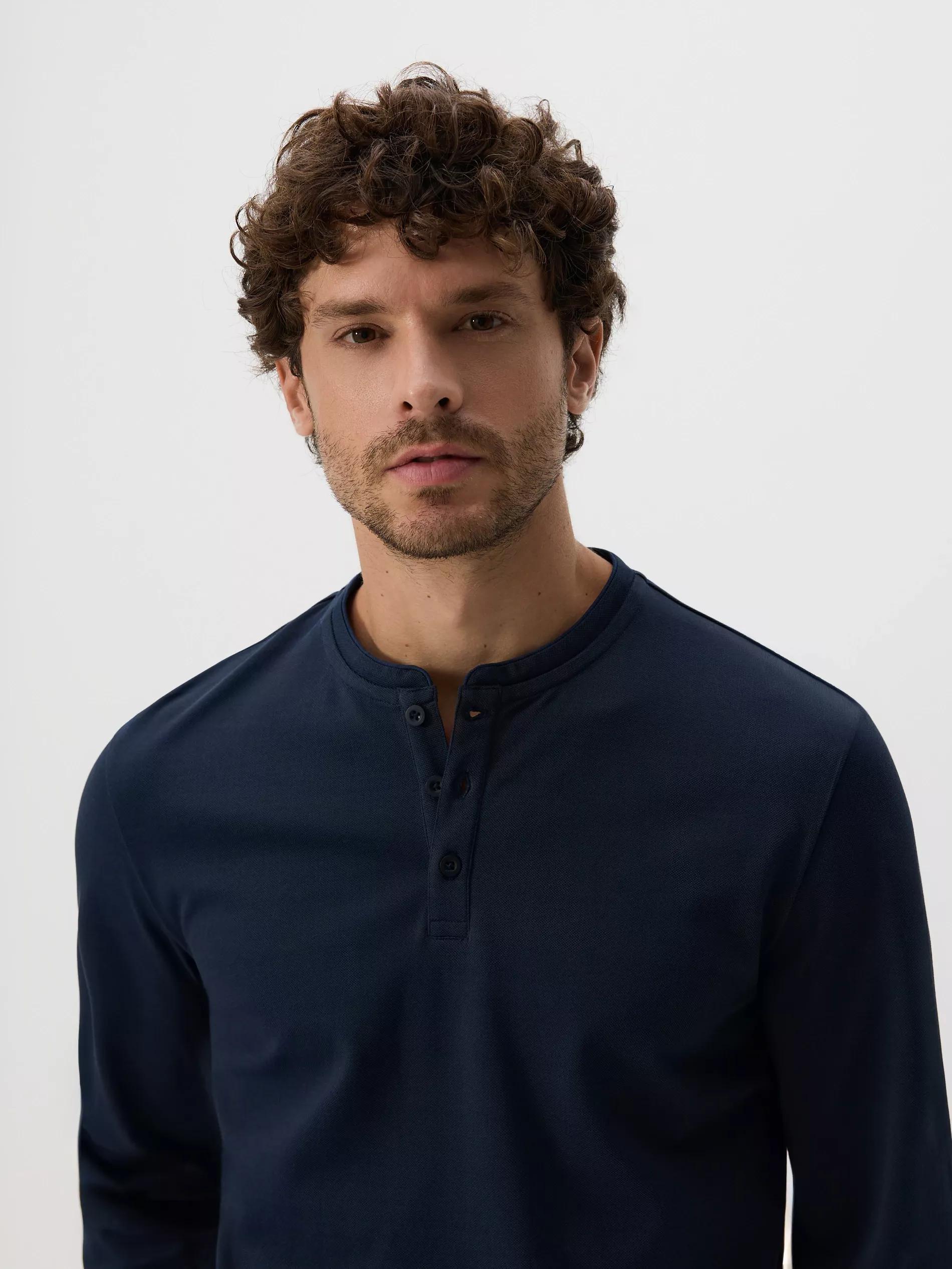 Navy Cotton Slim Long&atilde;&cent;&Acirc;&sbquo;&not;&Acirc;&euro;&tilde;Sleeve, Navy, large image number 1