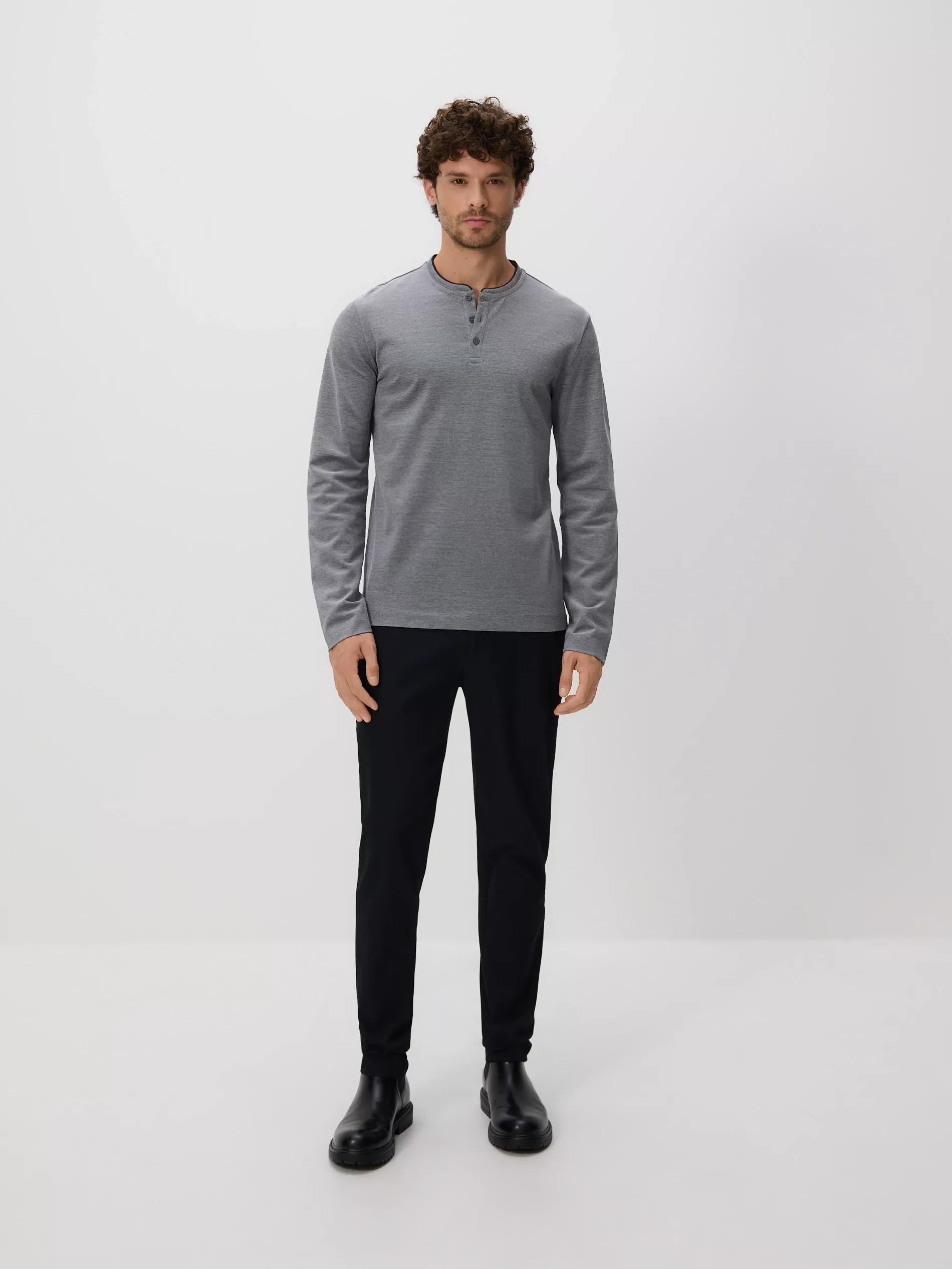 Grey Cotton Slim Long&atilde;&cent;&Acirc;&sbquo;&not;&Acirc;&euro;&tilde;Sleeve, Grey, large image number 1