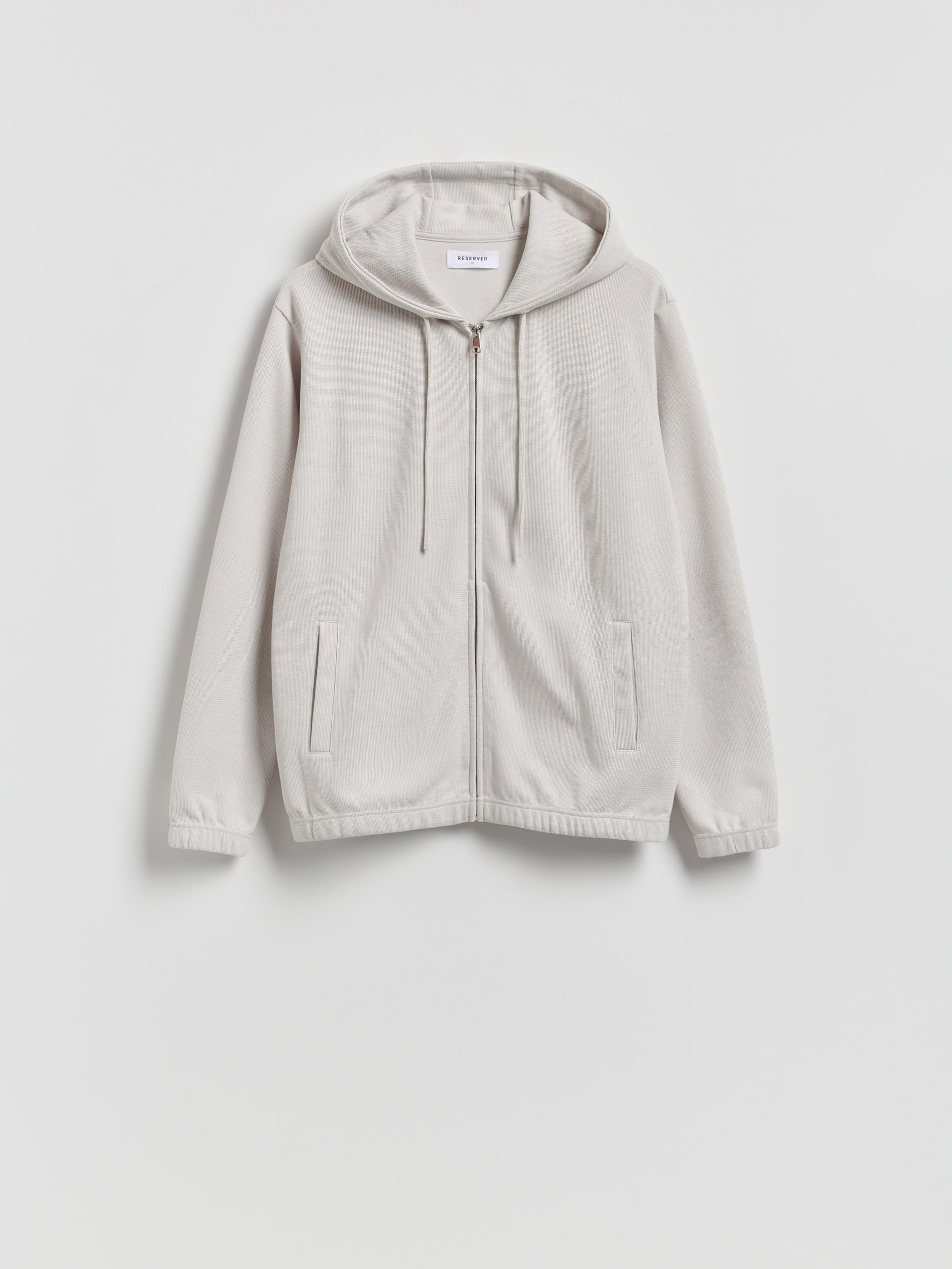 Grey Zip Up Sweatshirt, Light grey, large image number 4