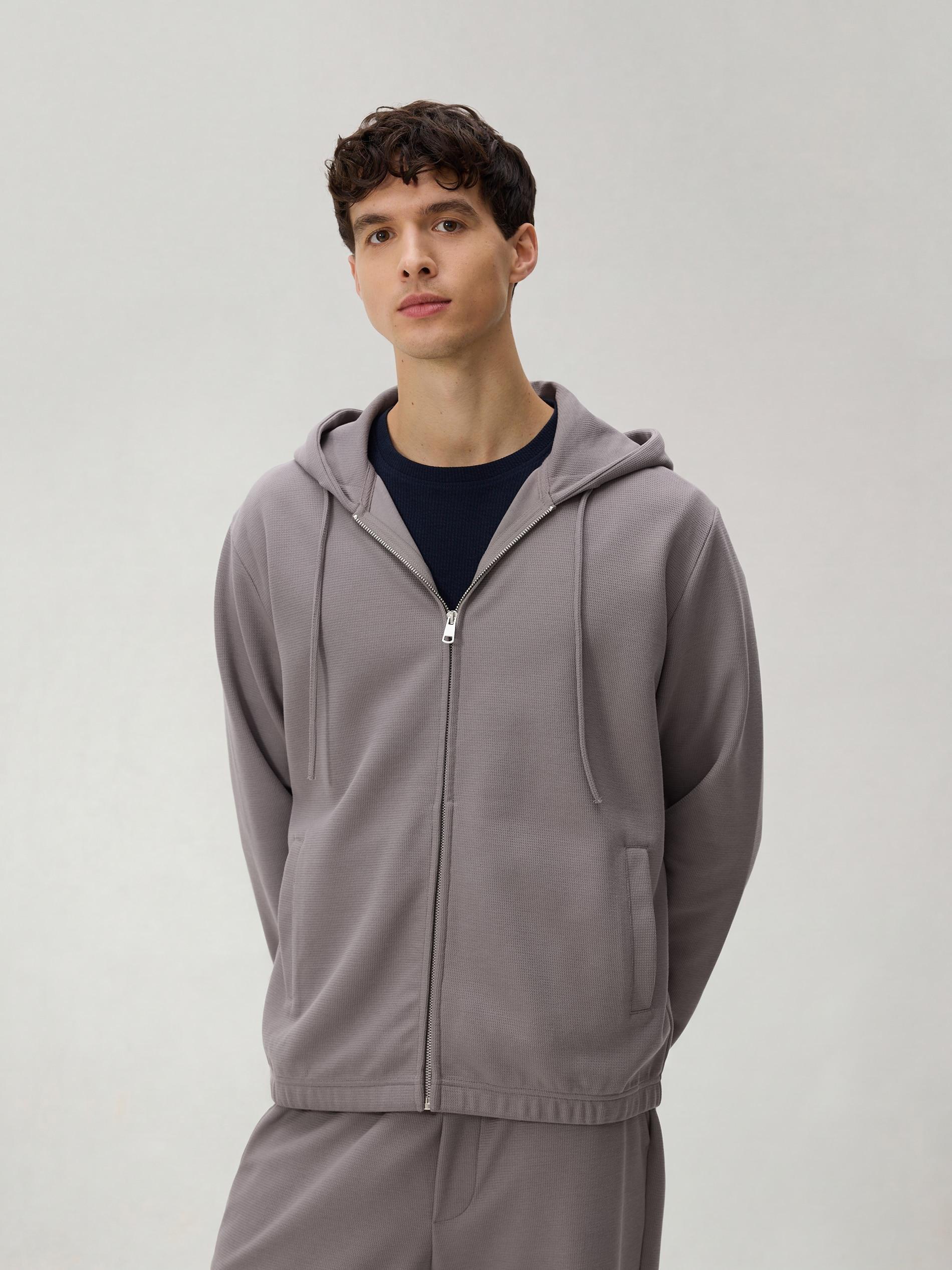 Brown Zip Up Sweatshirt, Brown, medium