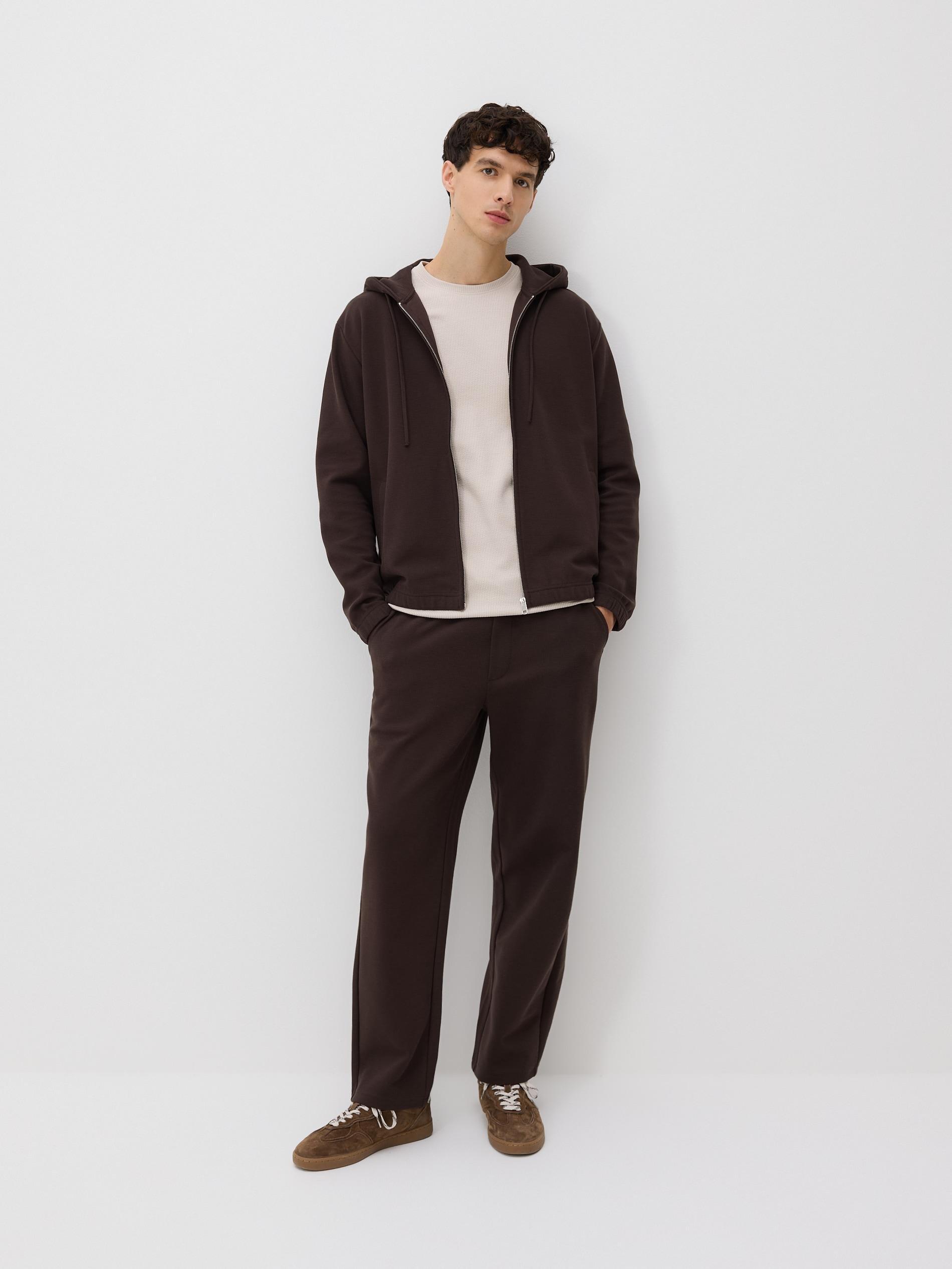 Brown Zip Up Sweatshirt, Brown, large image number 1