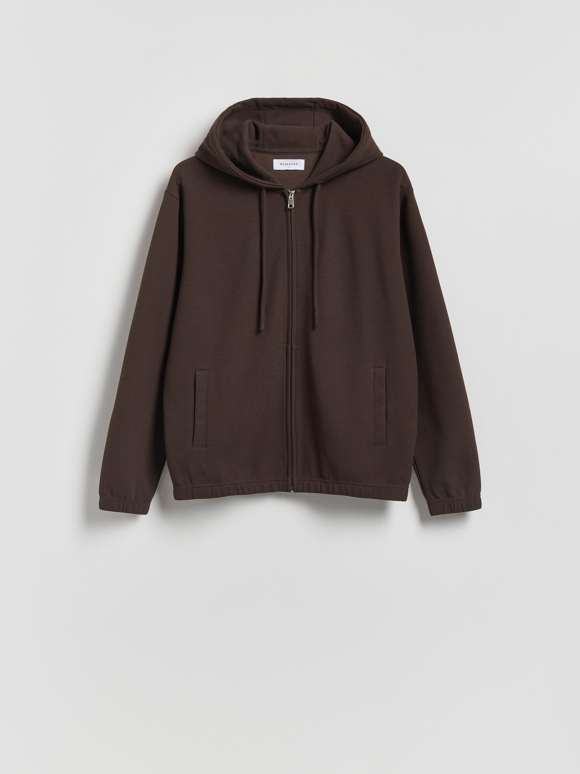 Brown Zip Up Sweatshirt, Brown, large image number 4