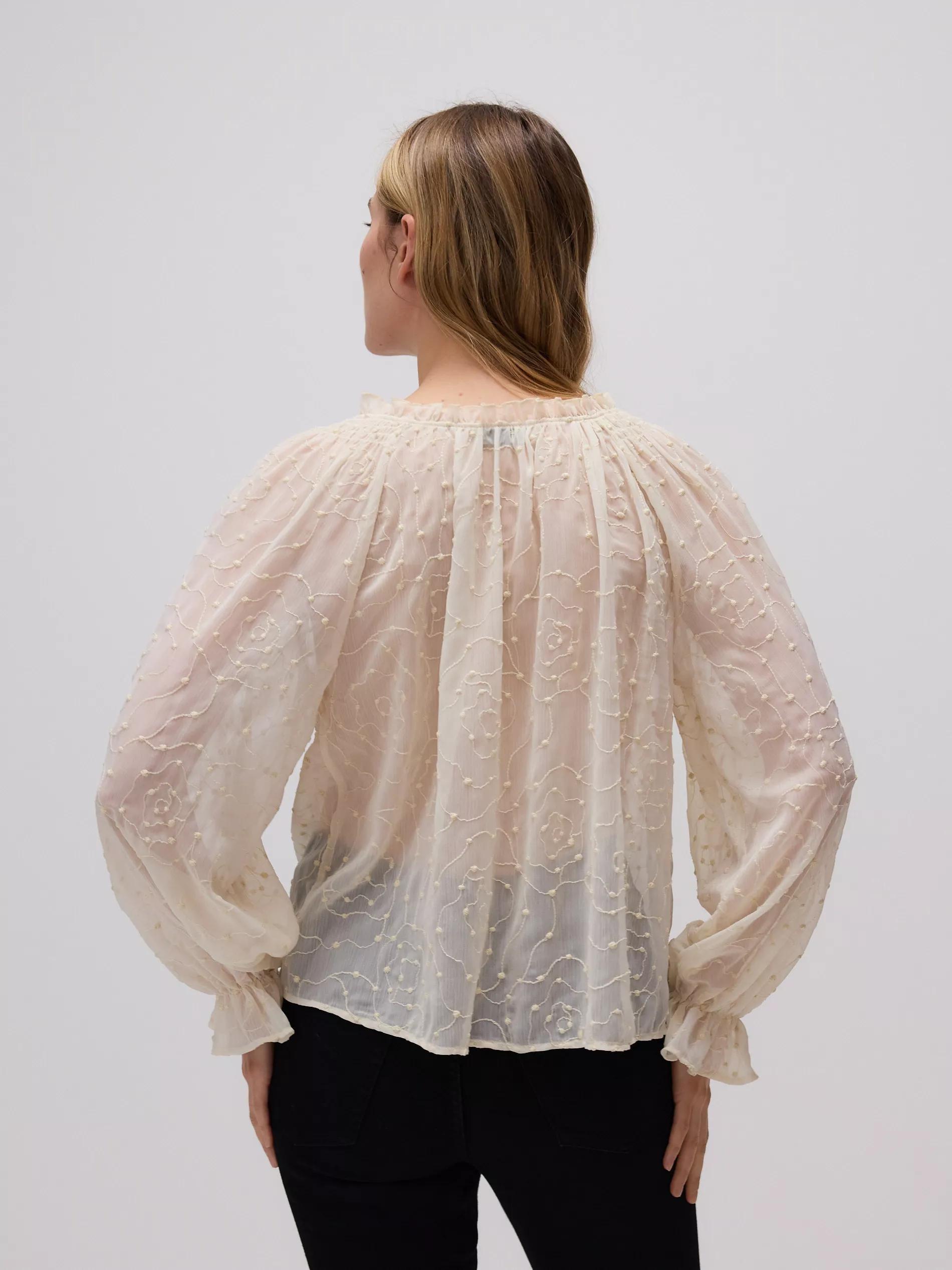 Cream Top With Frills, Ivory, medium