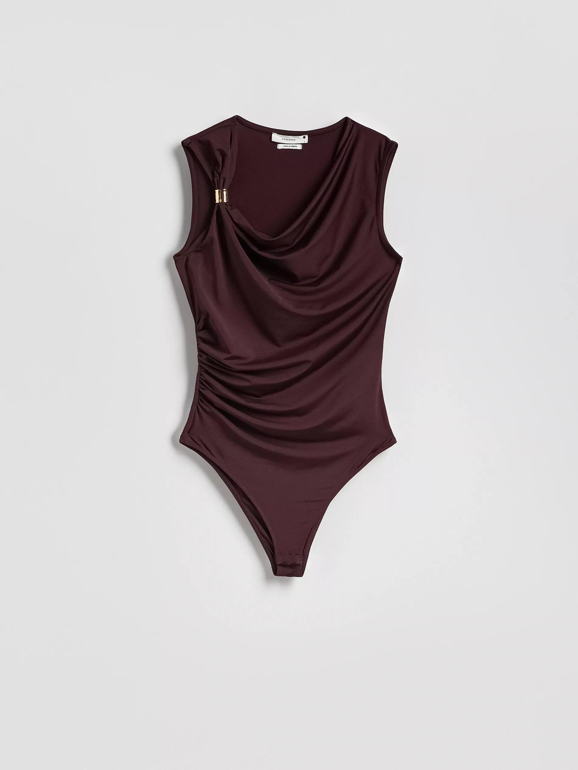 MAROON Bodysuit with decorative detail, Burgundy, medium