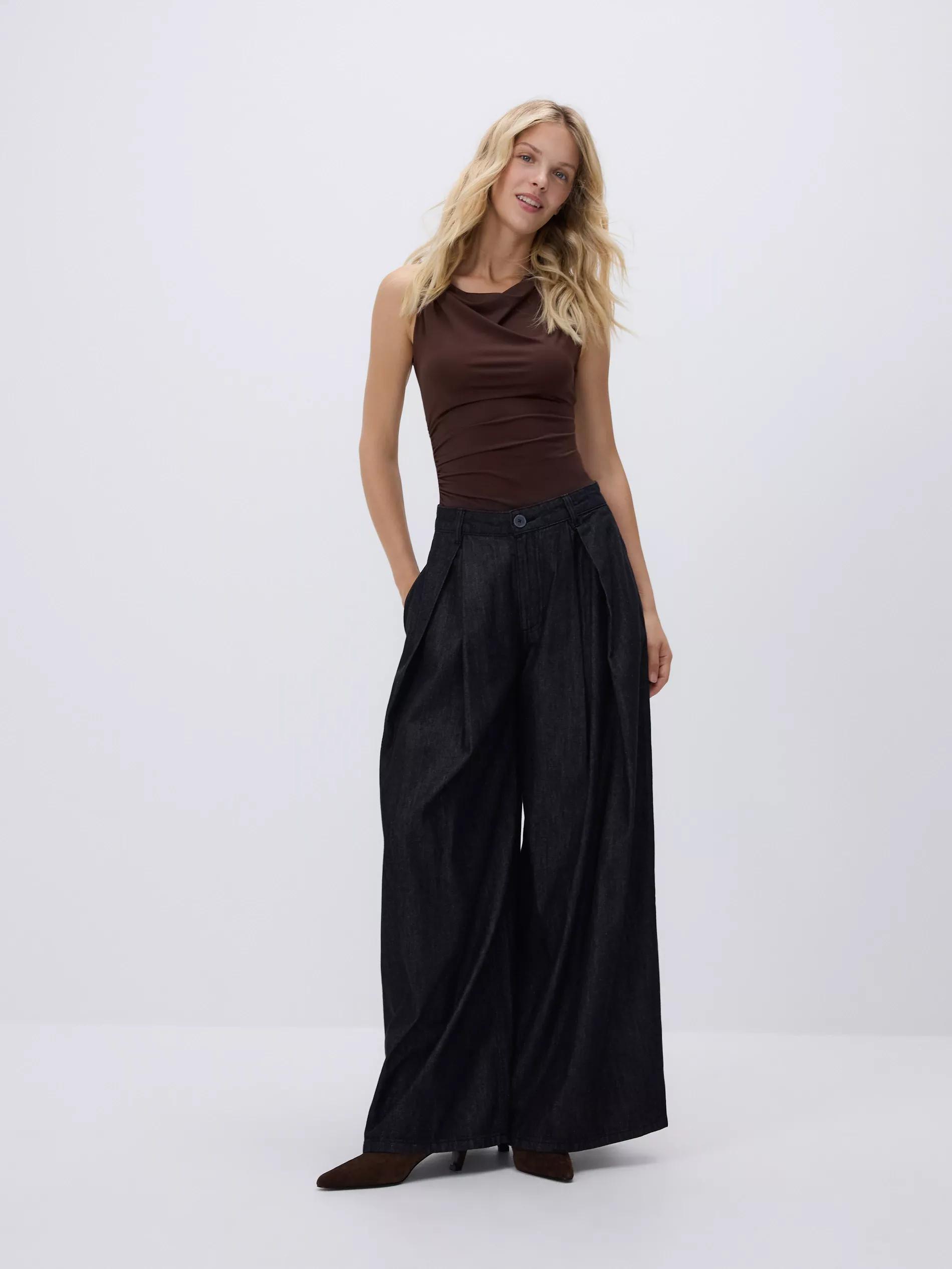 DARK BROWN Bodysuit with decorative detail, , large image number 1