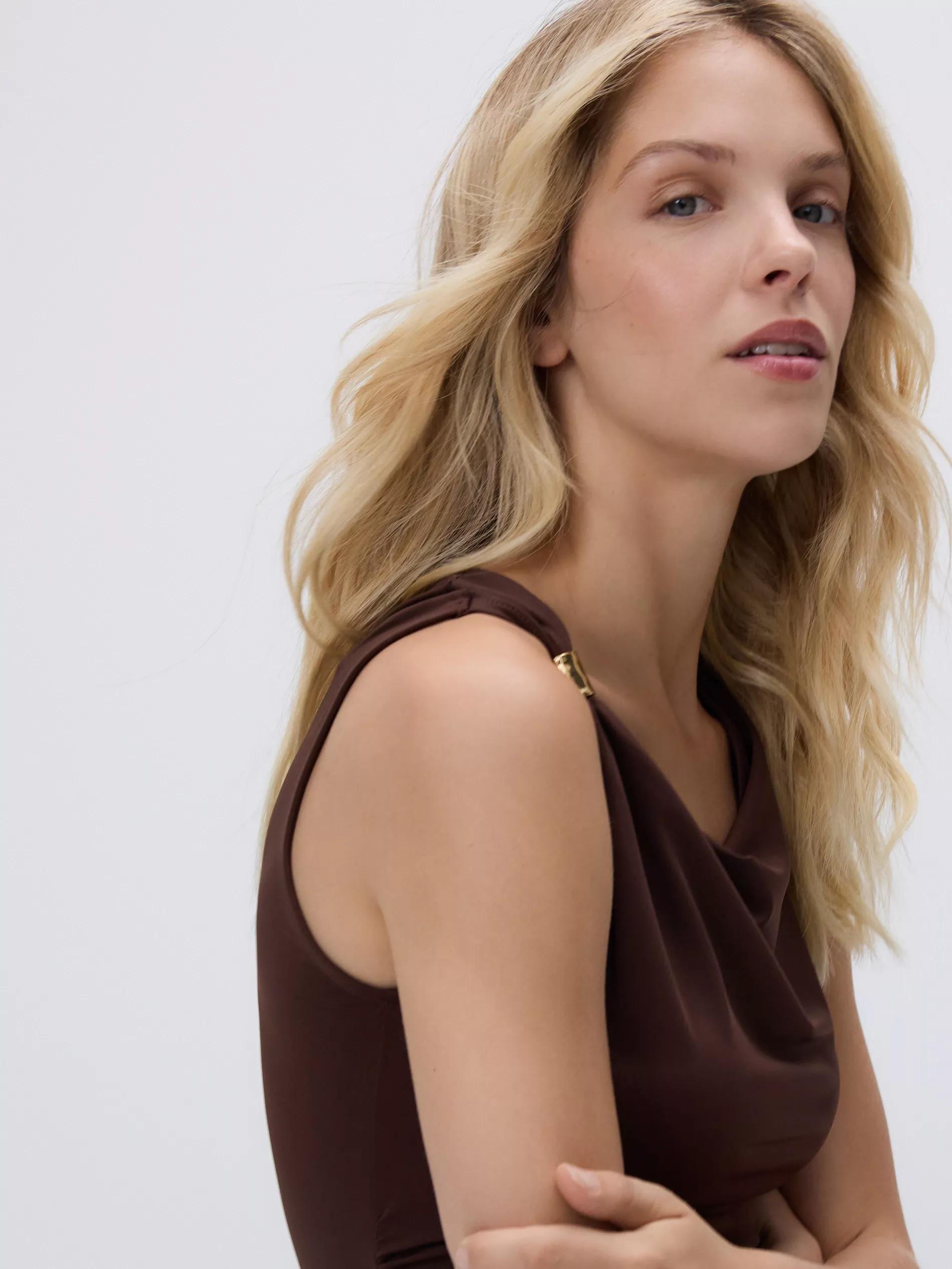 DARK BROWN Bodysuit with decorative detail, , large image number 2
