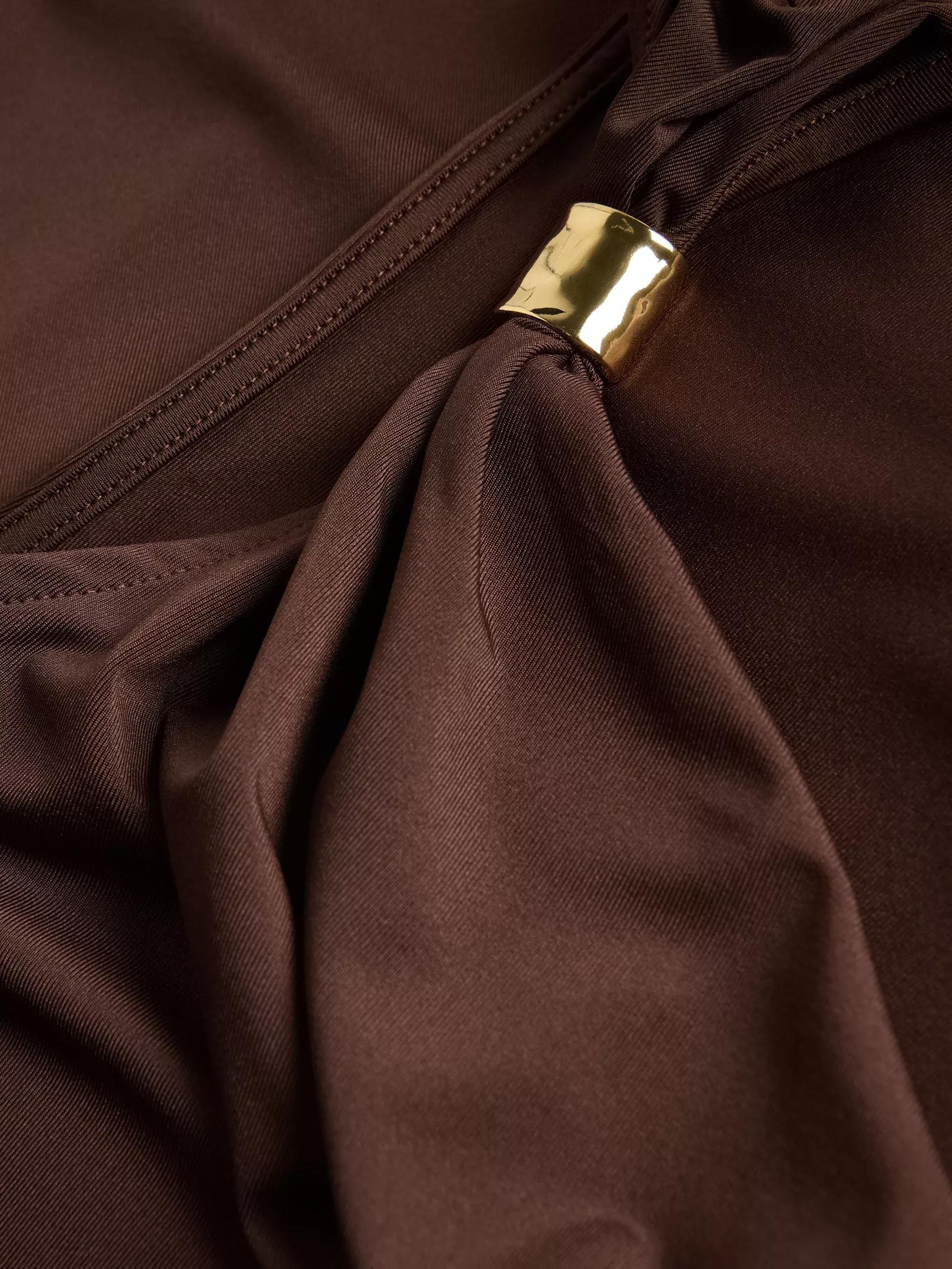 DARK BROWN Bodysuit with decorative detail, , large image number 5