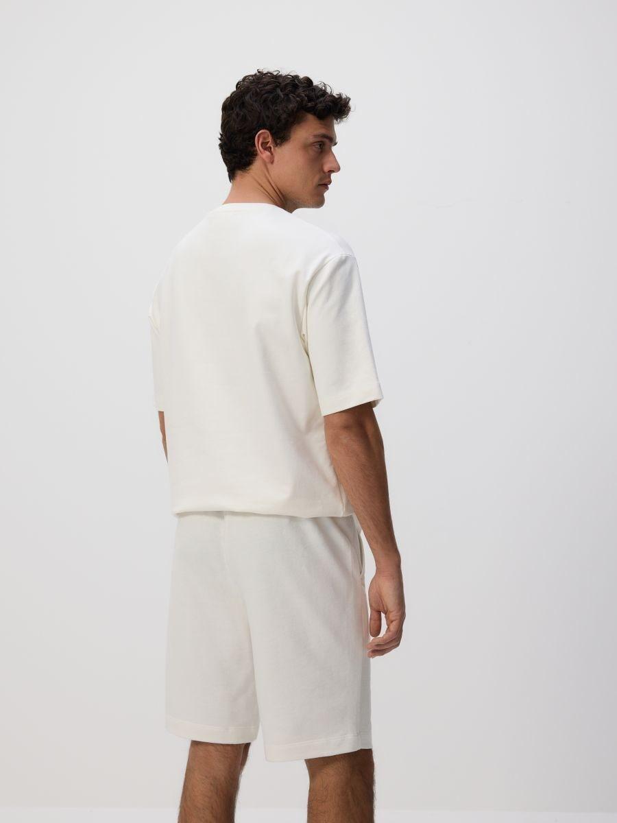 Cream Regular Fit Sports Shorts, , large image number 2