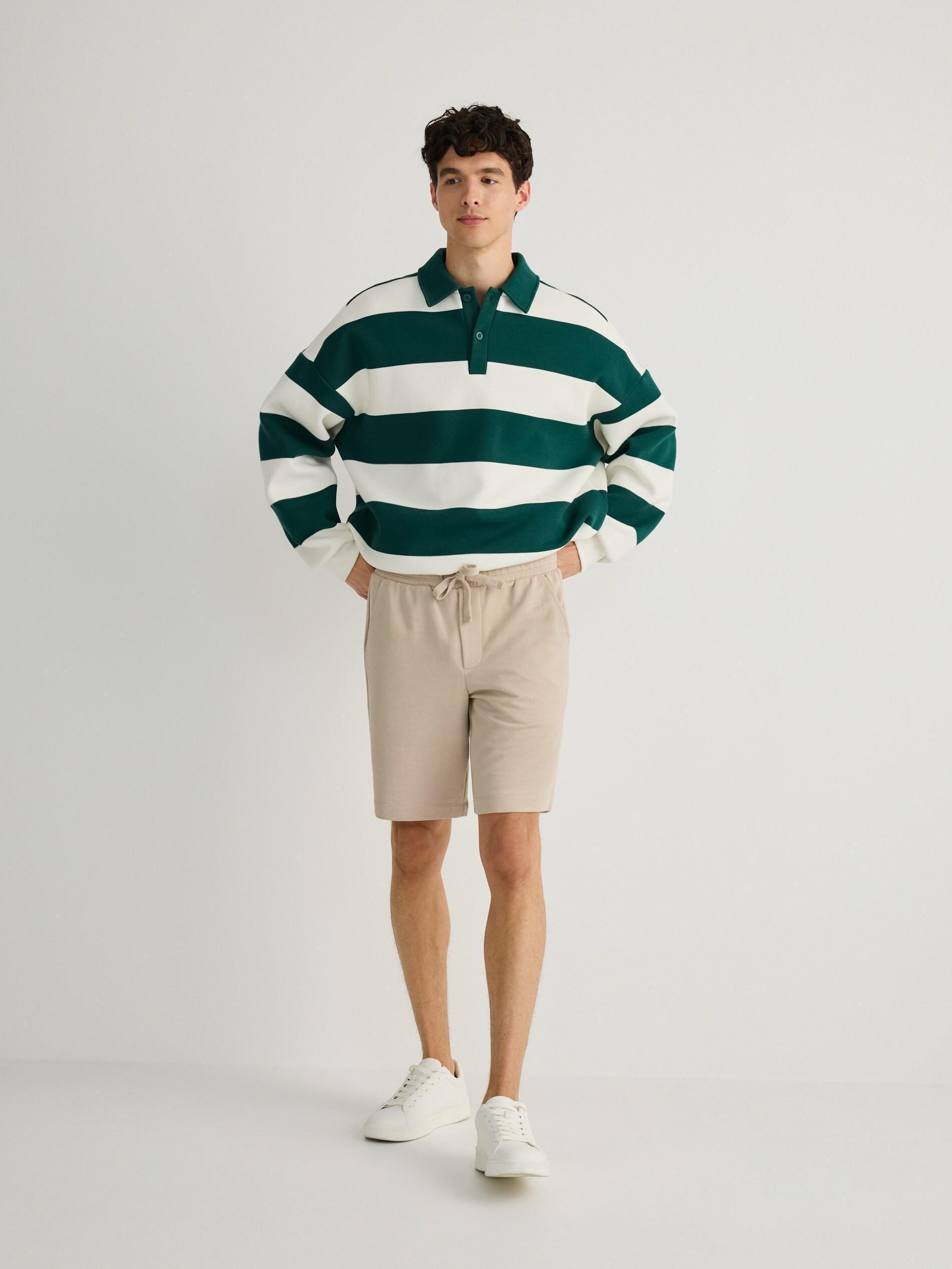 Regular fit sweat shorts, Beige, medium