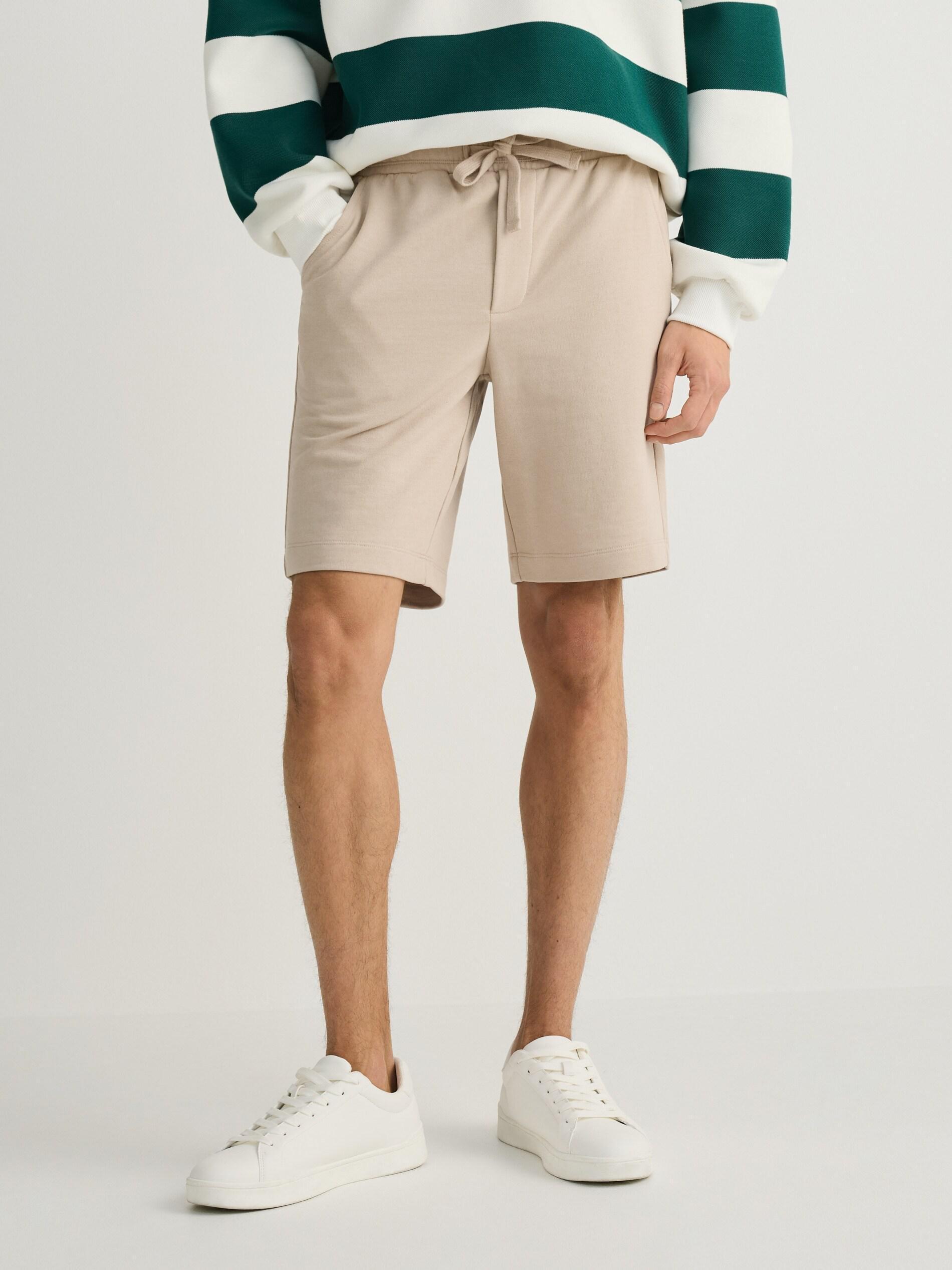 Regular fit sweat shorts, Beige, medium
