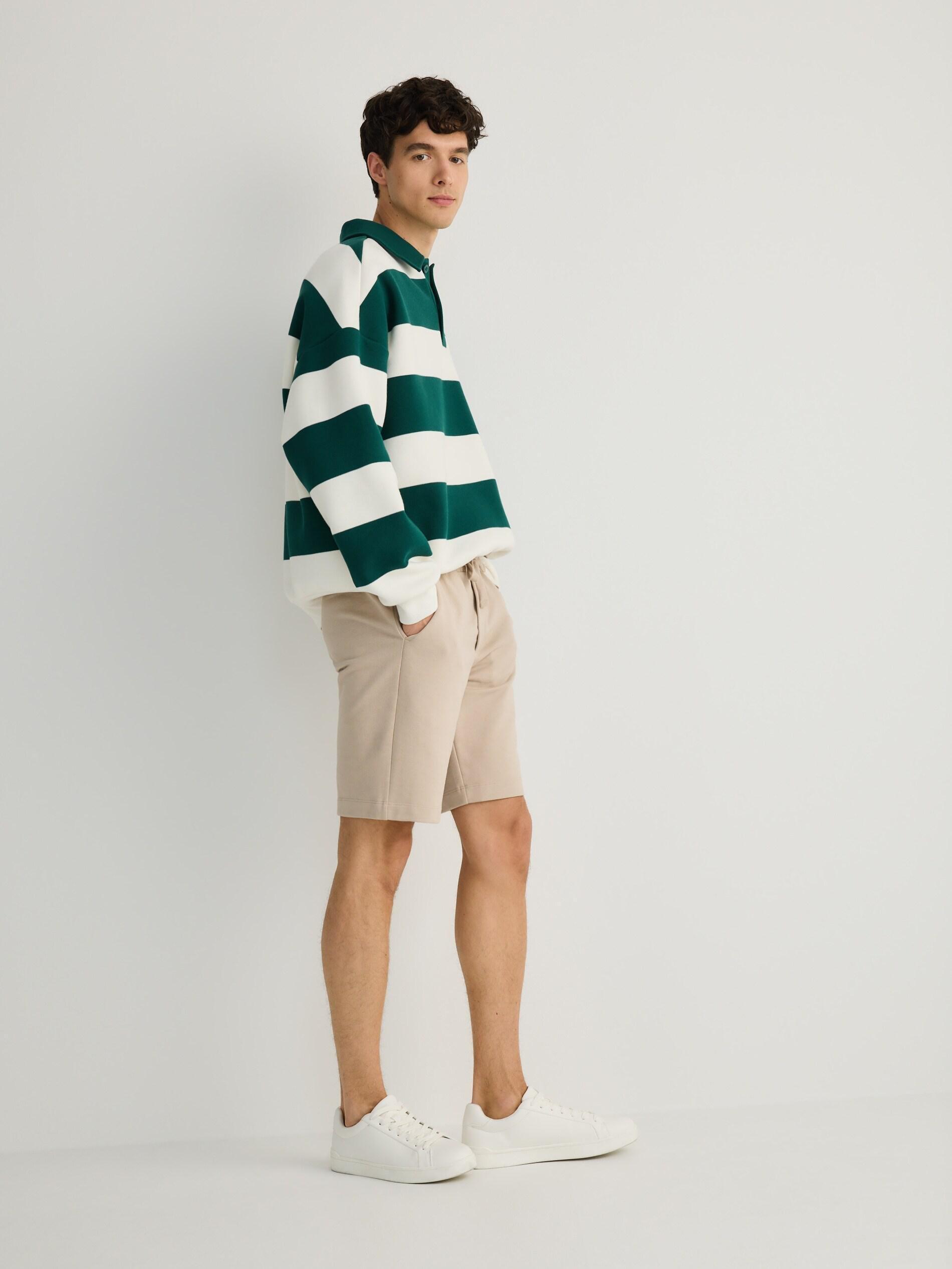 Regular fit sweat shorts, Beige, medium