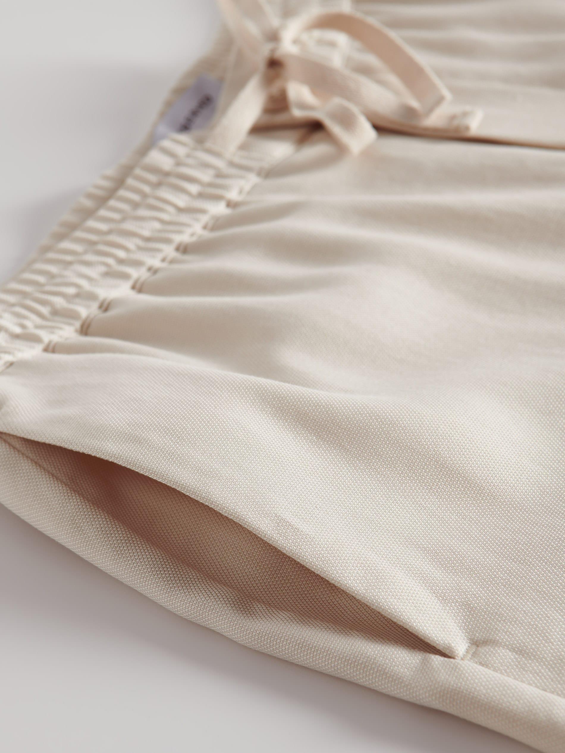 Cream Solid Regular Shorts, , large image number 5