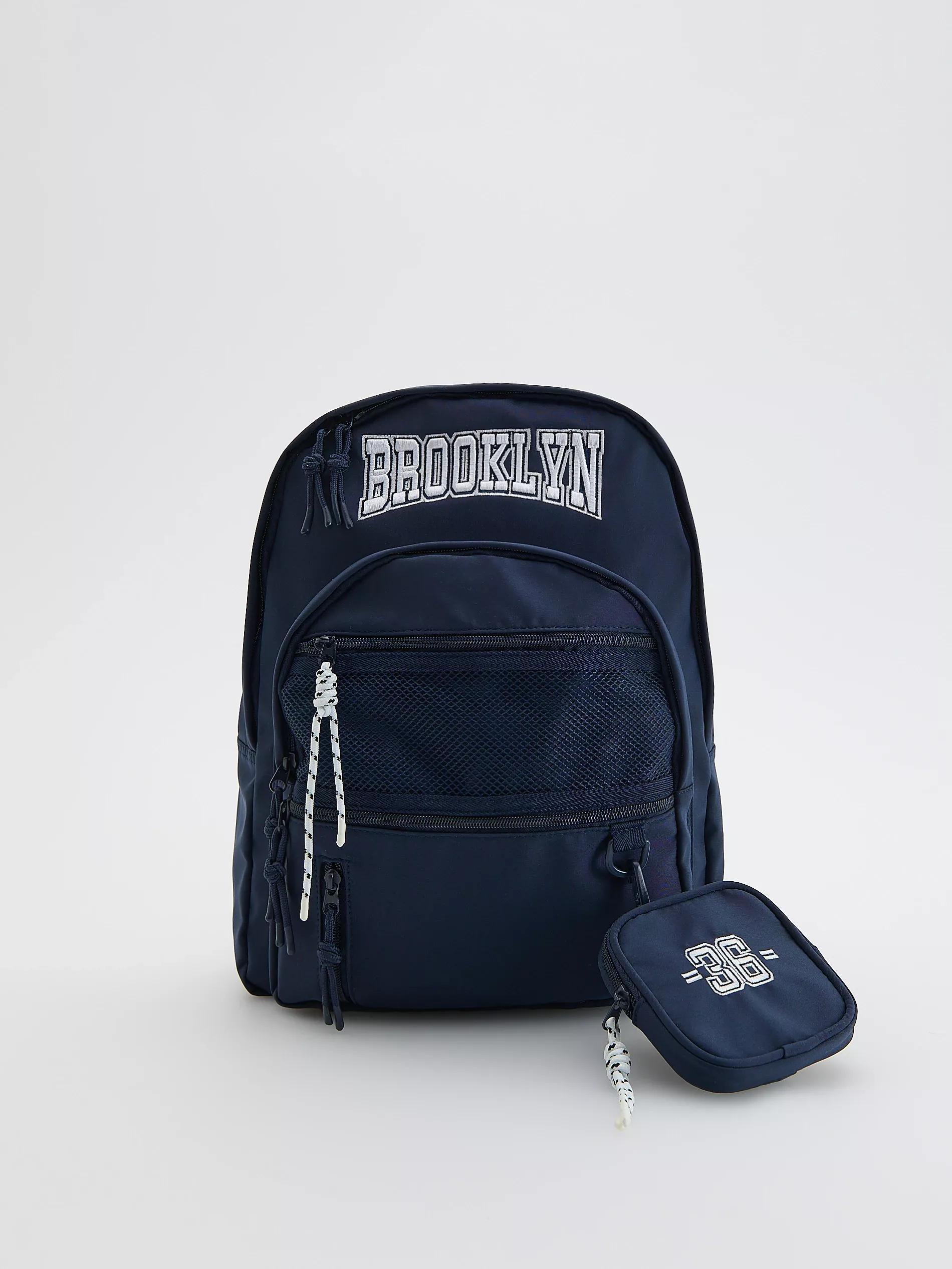 NAVY Backpack with embroidery, Navy, medium