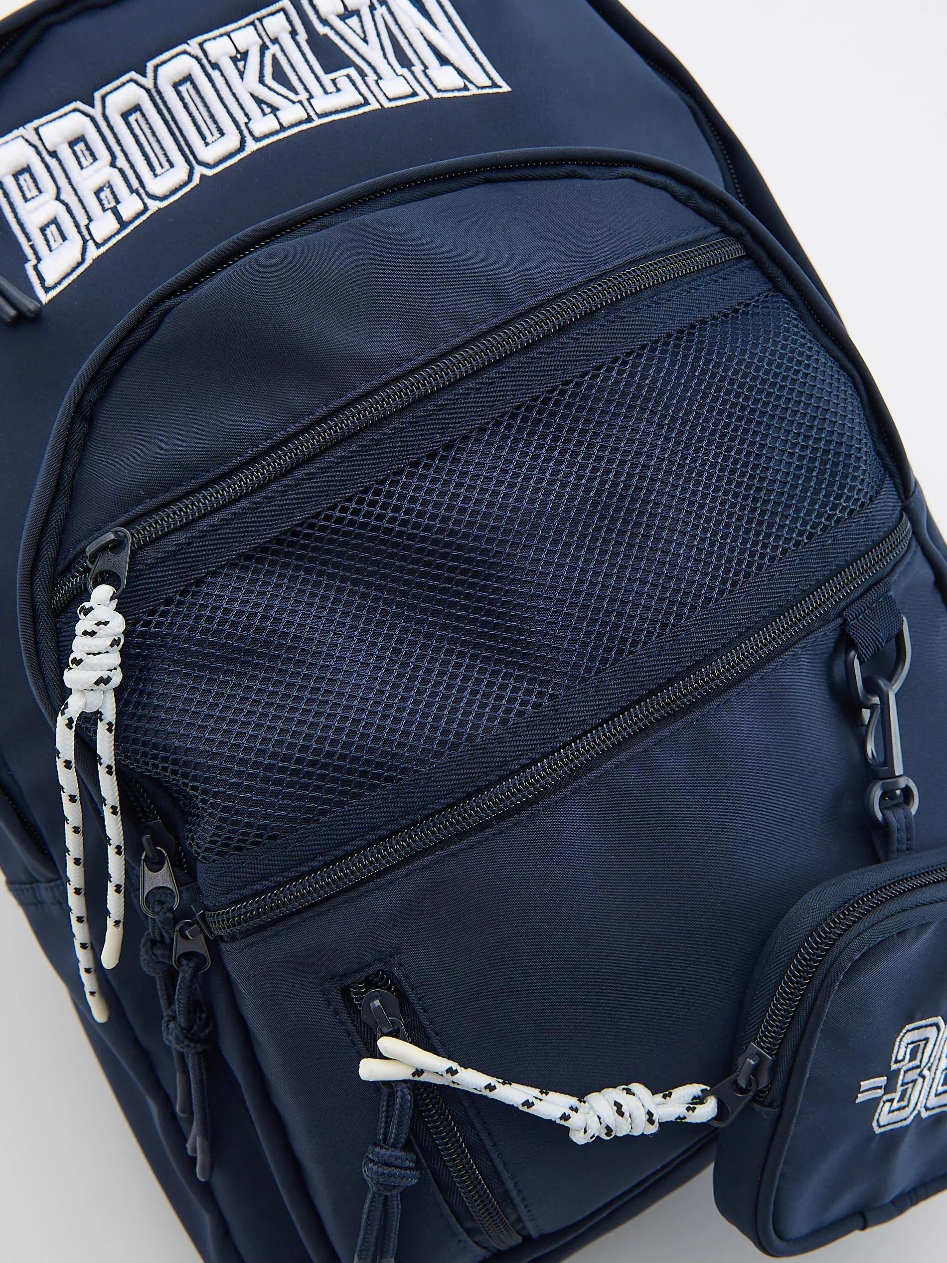 NAVY Backpack with embroidery, Navy, medium