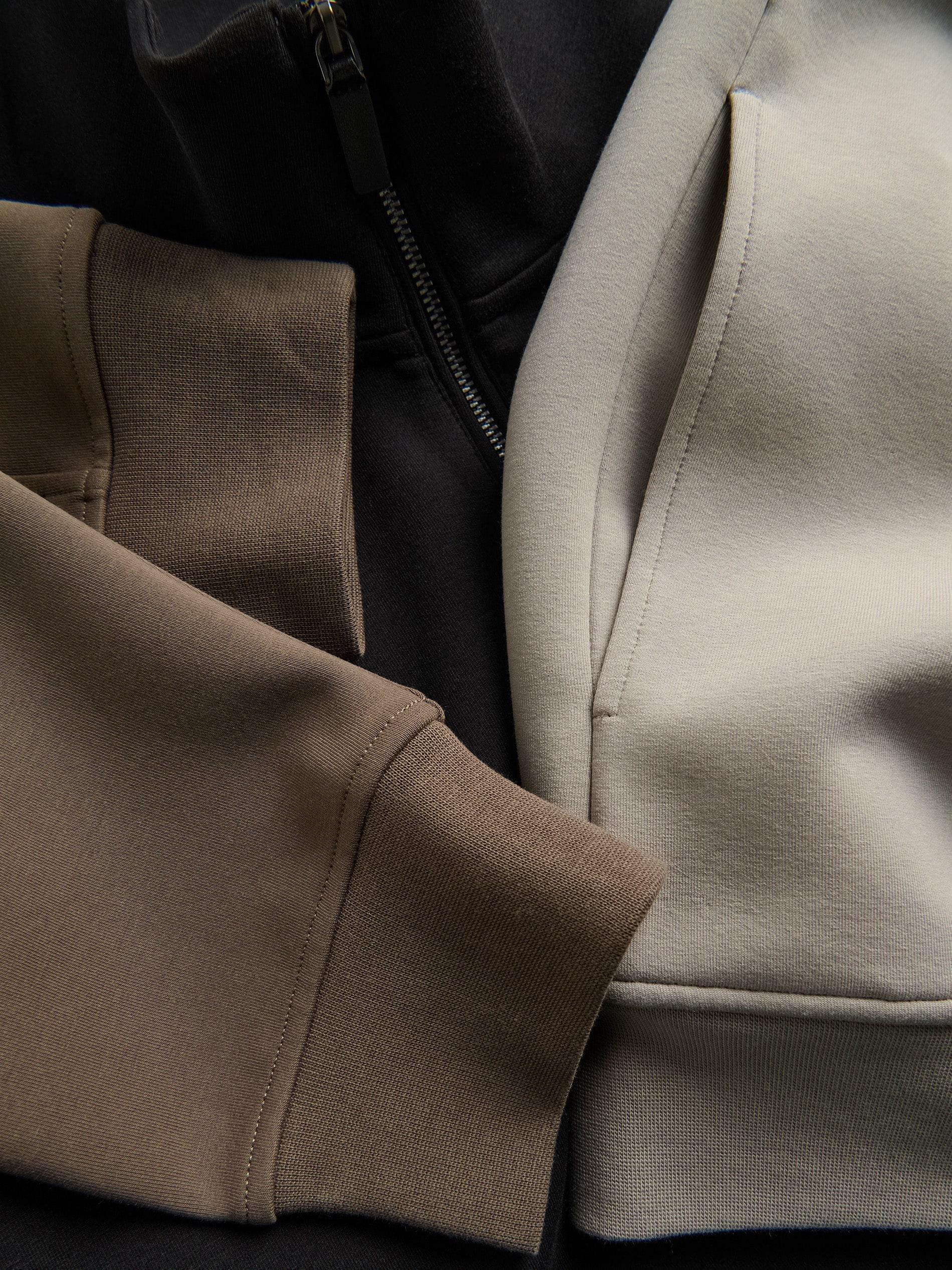 Brown Plain Sweatshirt With Stand Up Collar, Brown, large image number 5