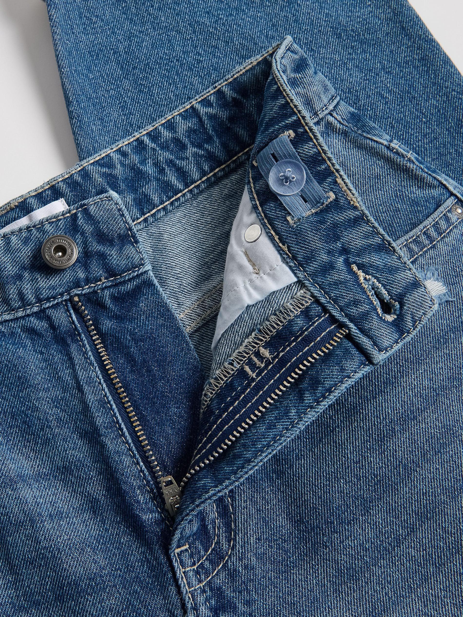 Blue Jeans Carrot Jeans With Chain And Bandana, Blue, medium