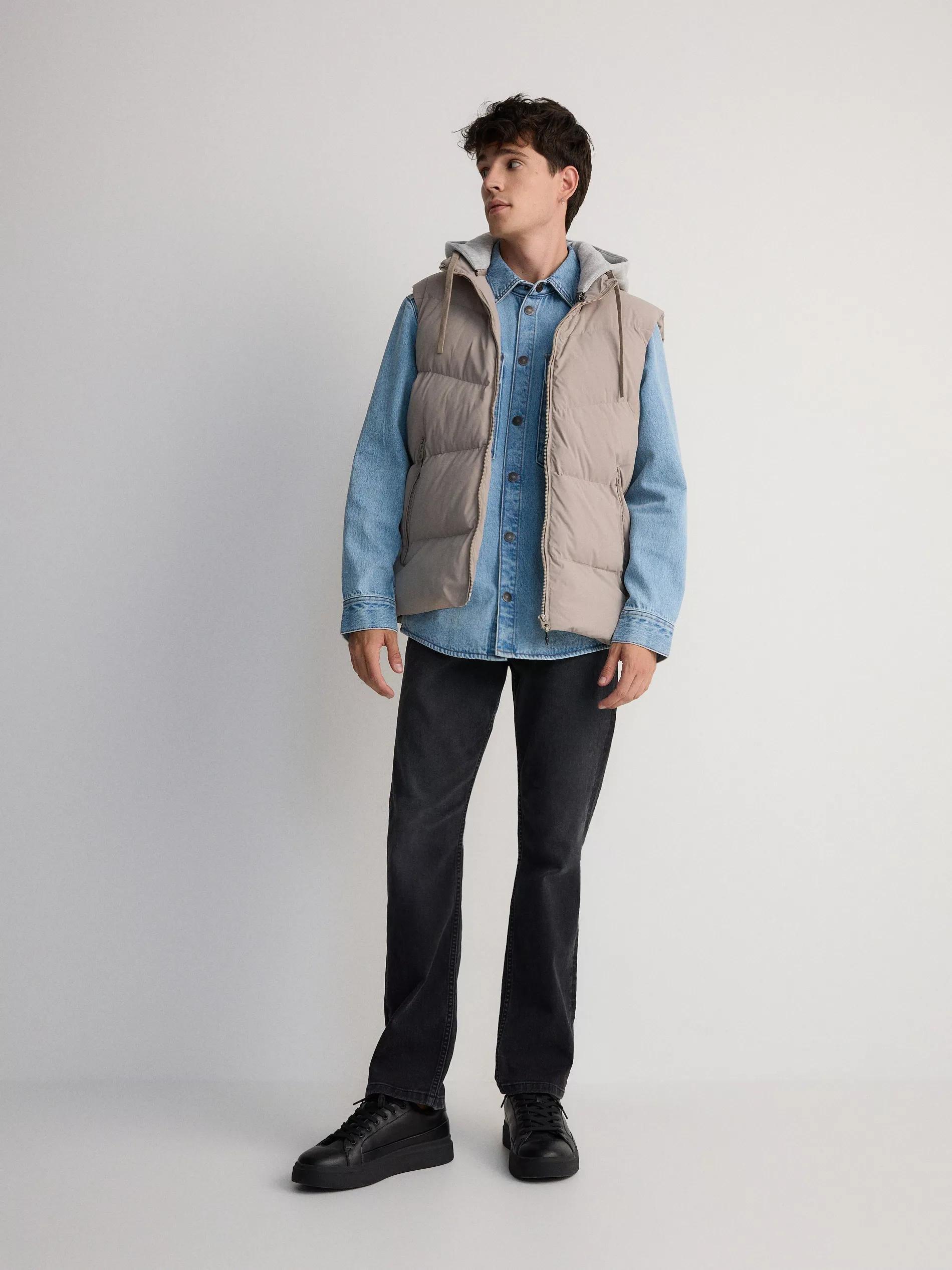 LIGHT GREY Vest with detachable hood, Light grey, large image number 0