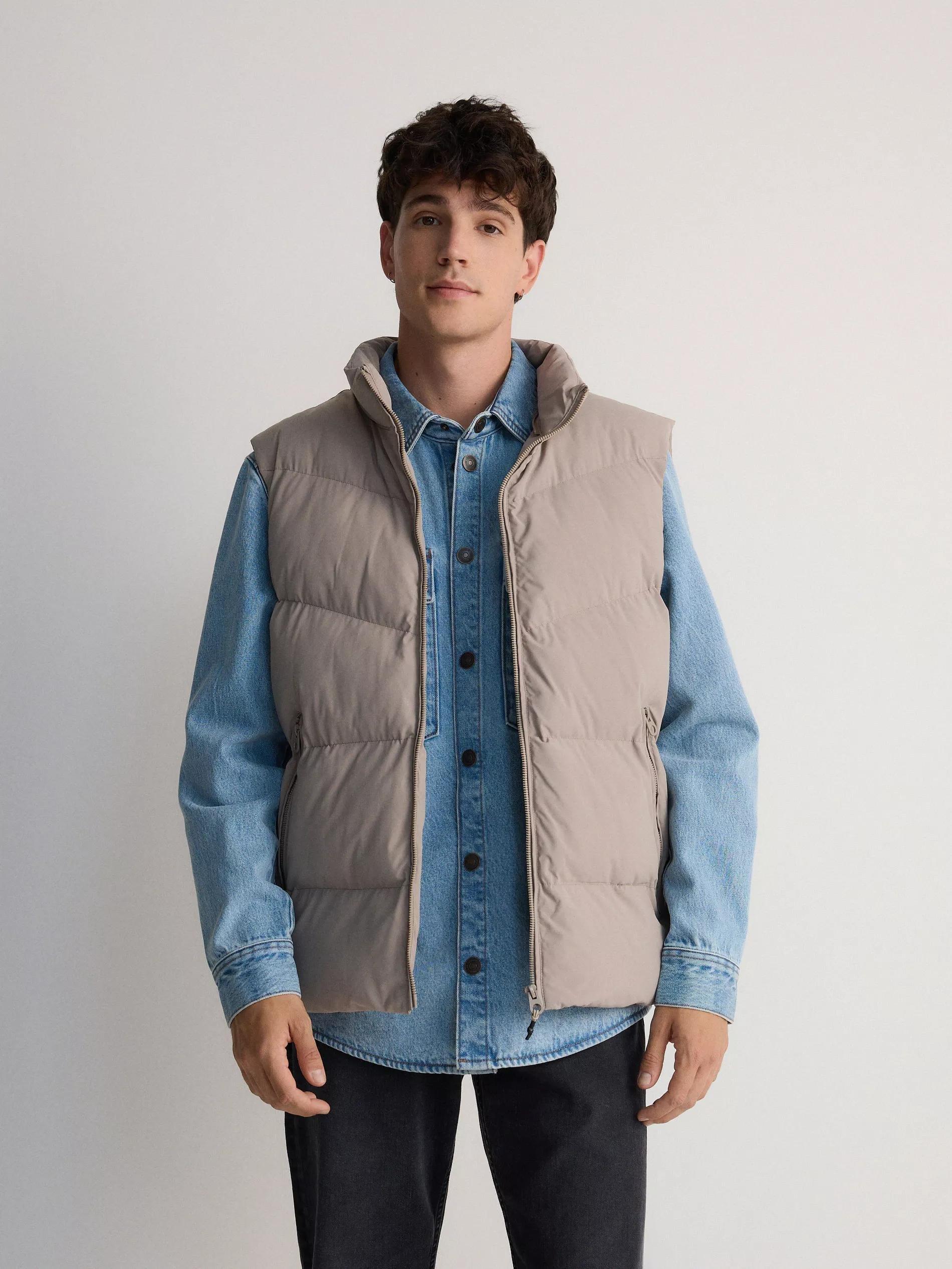 LIGHT GREY Vest with detachable hood, Light grey, large image number 3