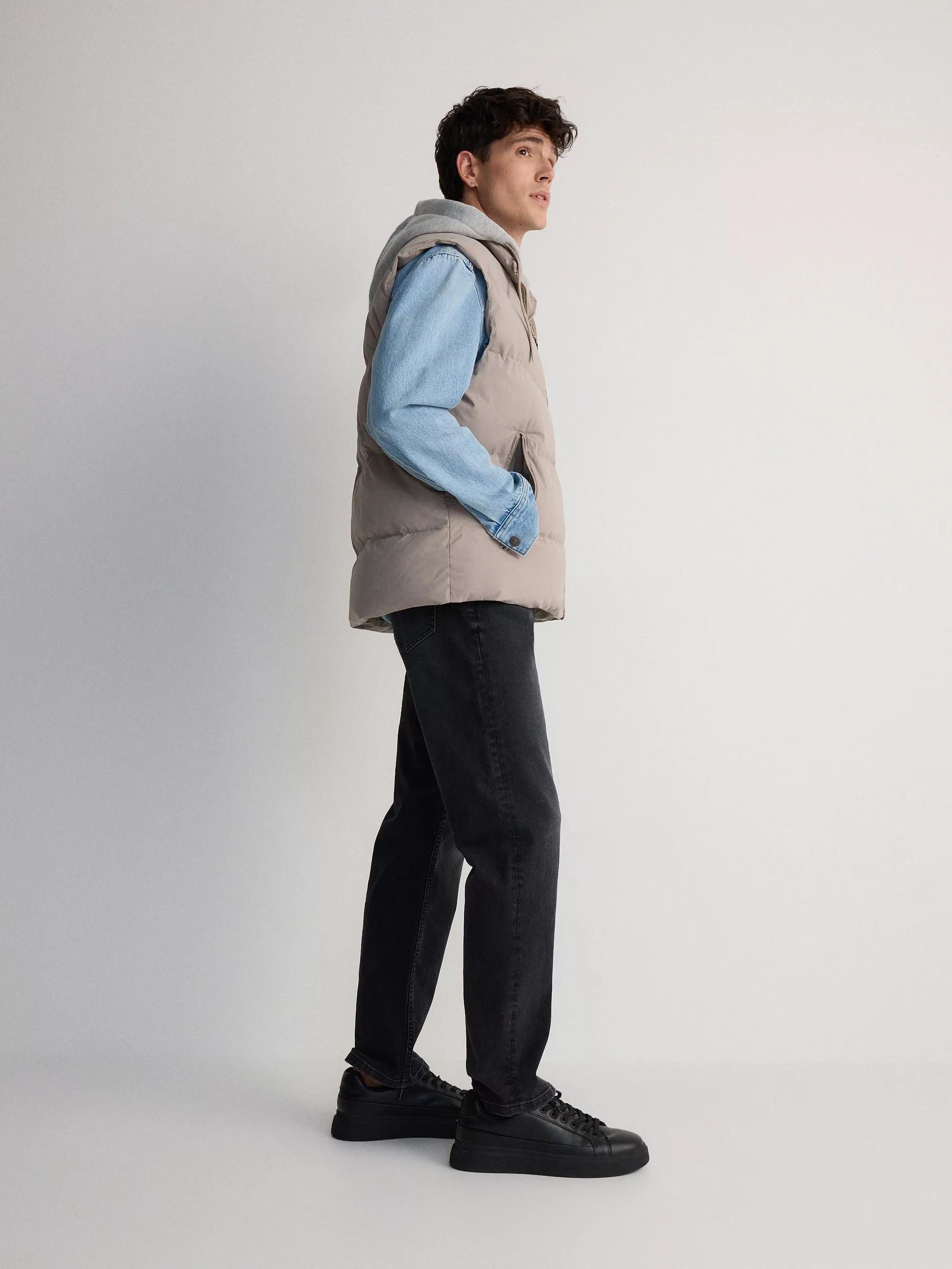 LIGHT GREY Vest with detachable hood, Light grey, large image number 4