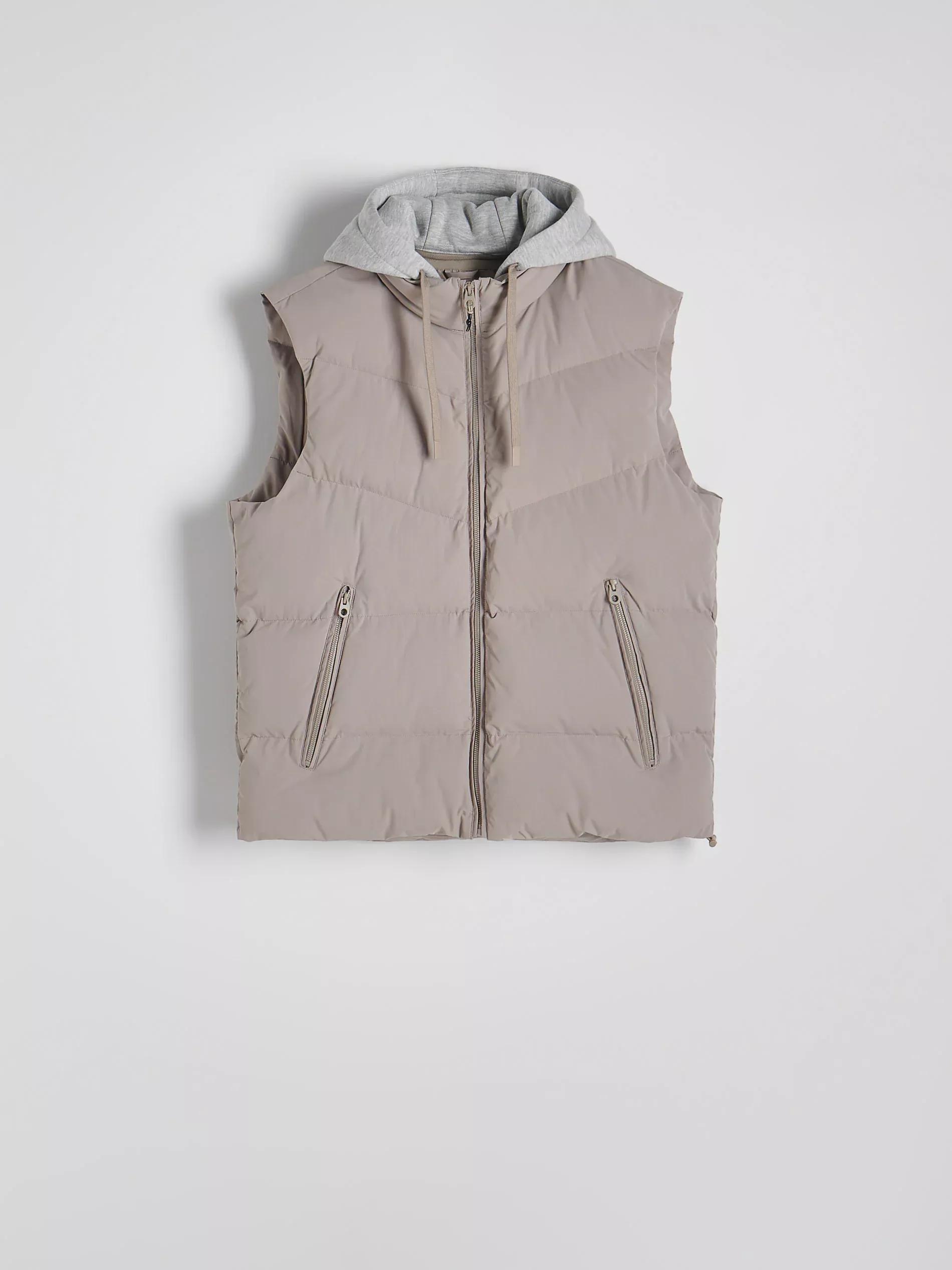 LIGHT GREY Vest with detachable hood, Light grey, large image number 5