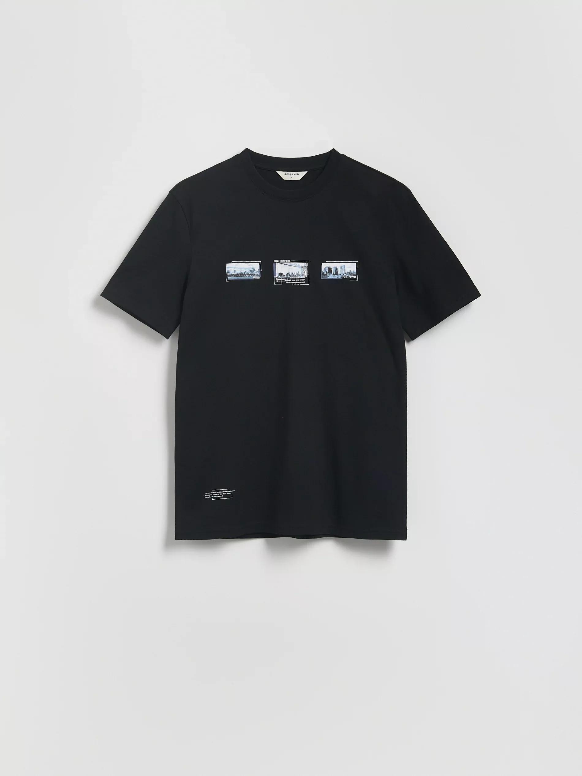 BLACK Regular fit printed T-shirt, Black, large image number 0