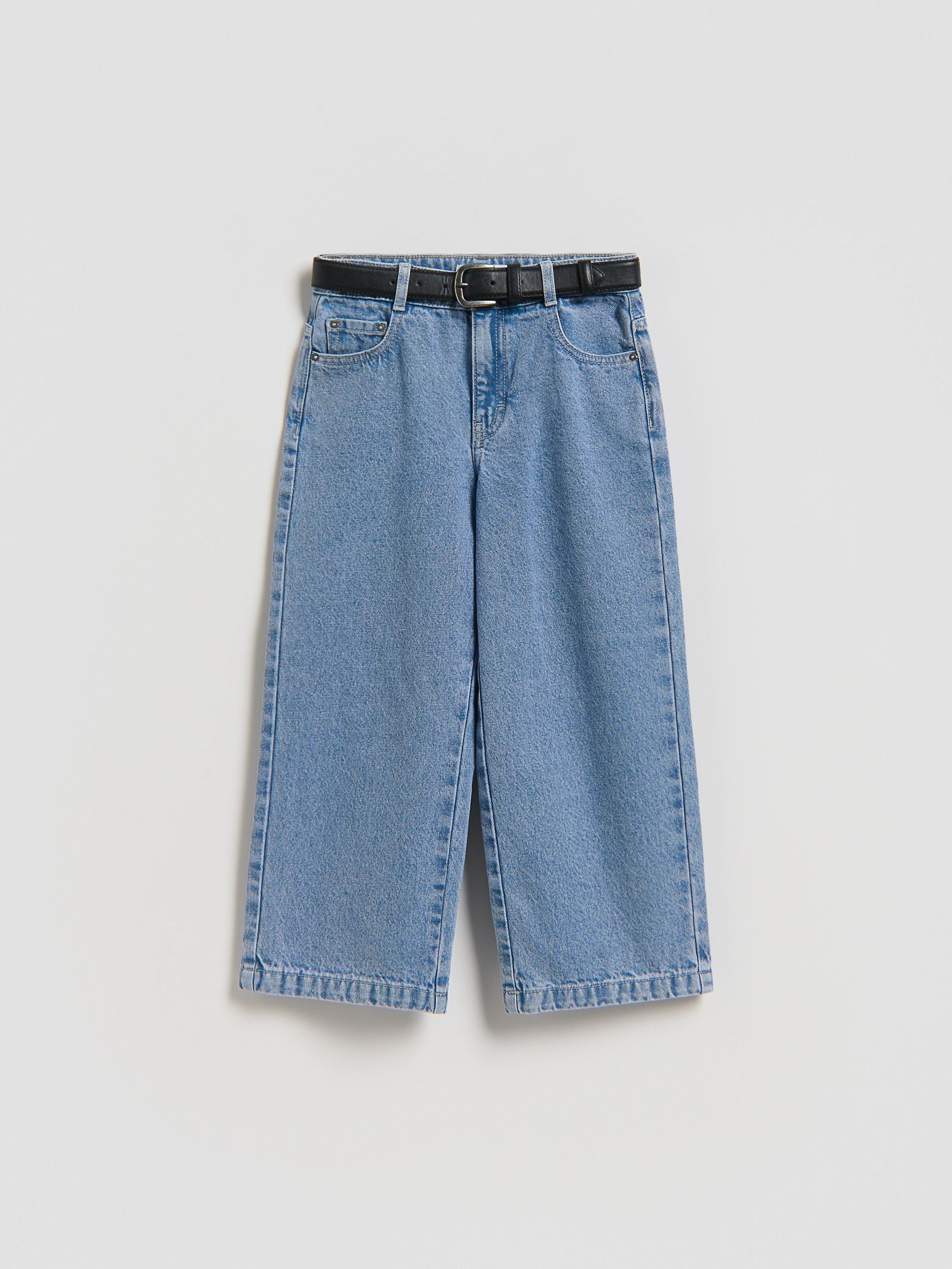 Blue Carrot Jeans With Belt, Blue, medium