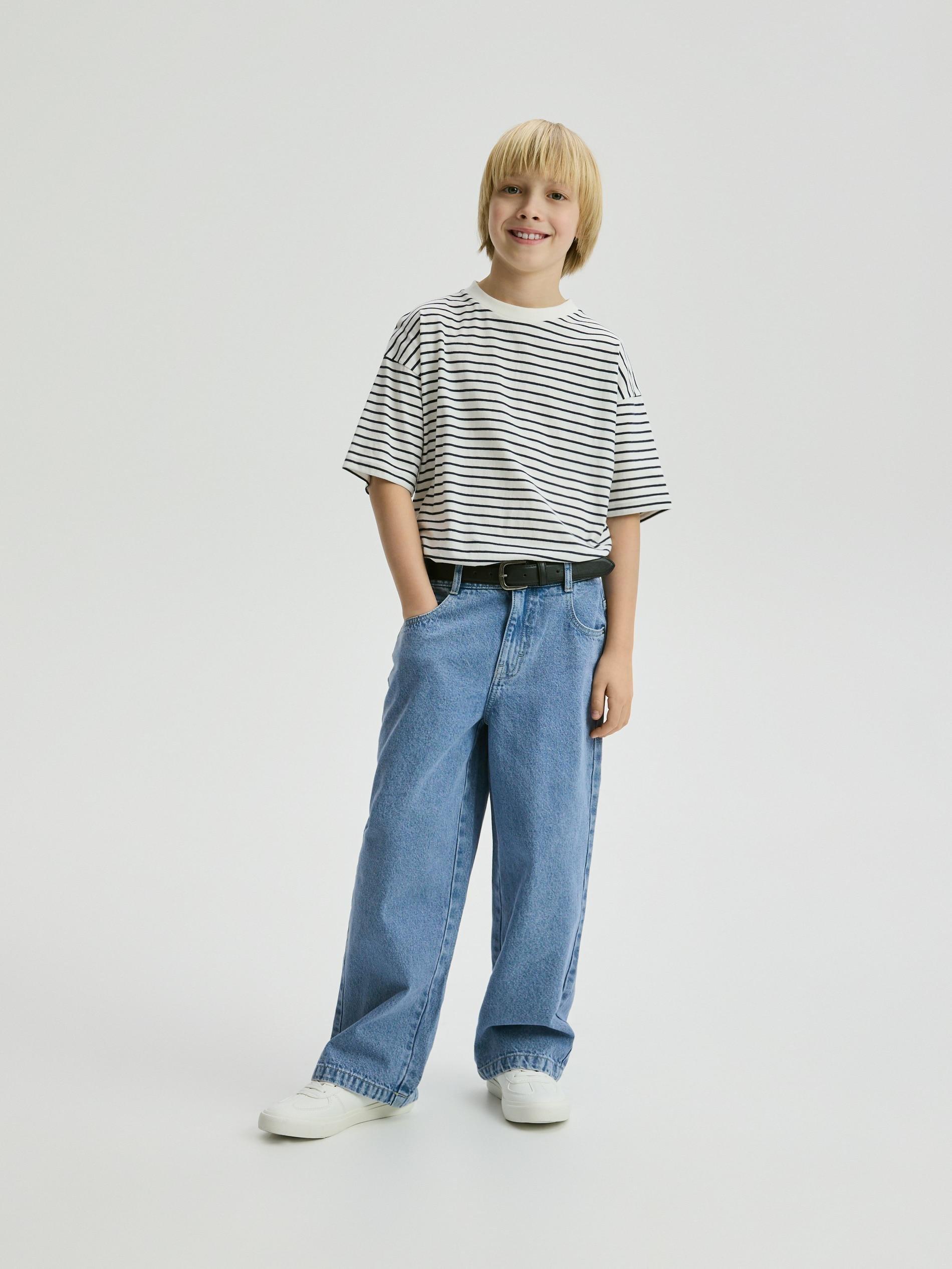 Blue Carrot Jeans With Belt, Blue, large image number 7