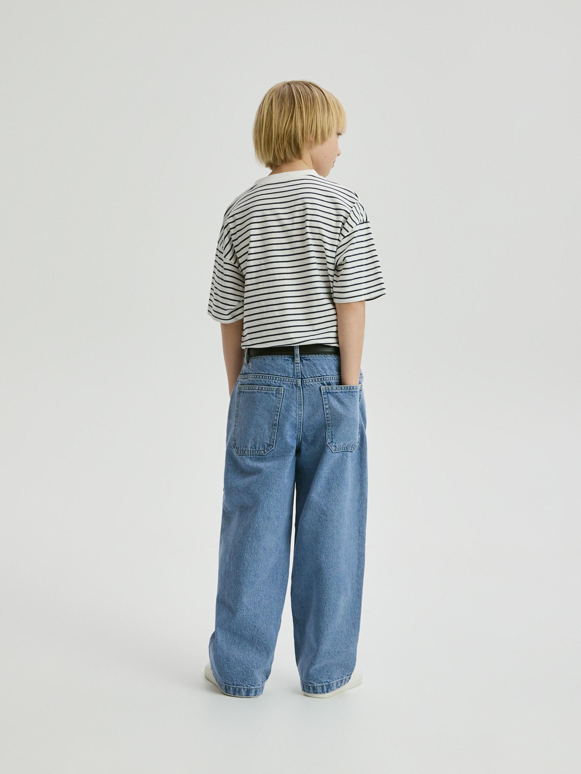 Blue Carrot Jeans With Belt, Blue, large image number 9