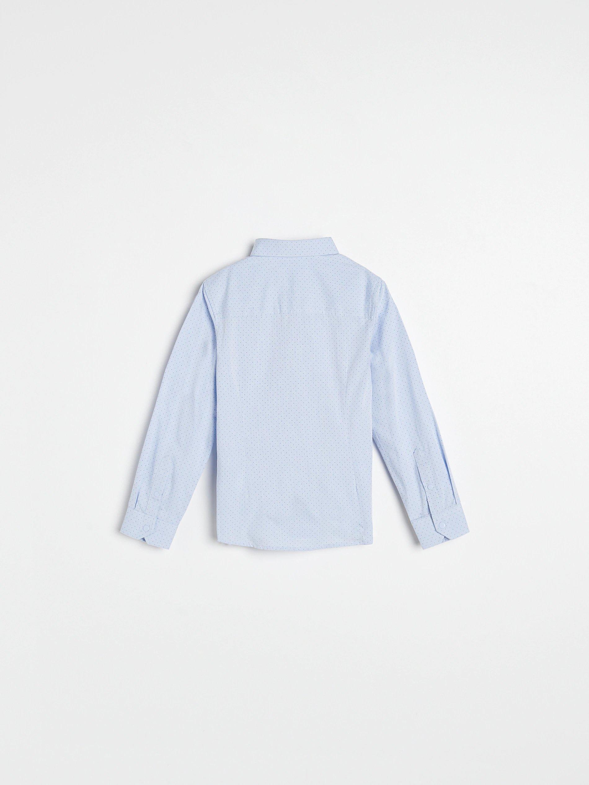 Blue Cotton Polka Dot Shirt, Kids Boy, , large image number 2