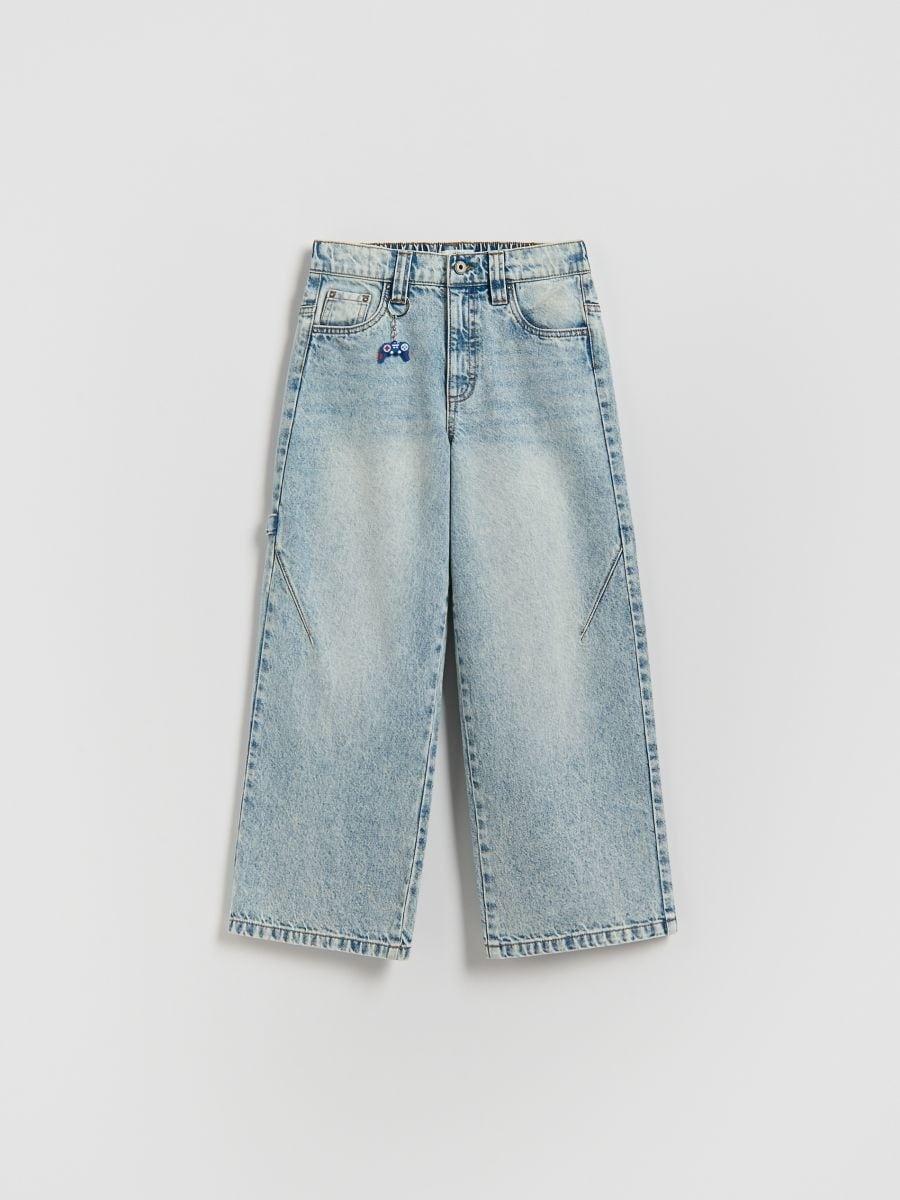 Blue Baggy Jeans With Keychain, Blue, large image number 2