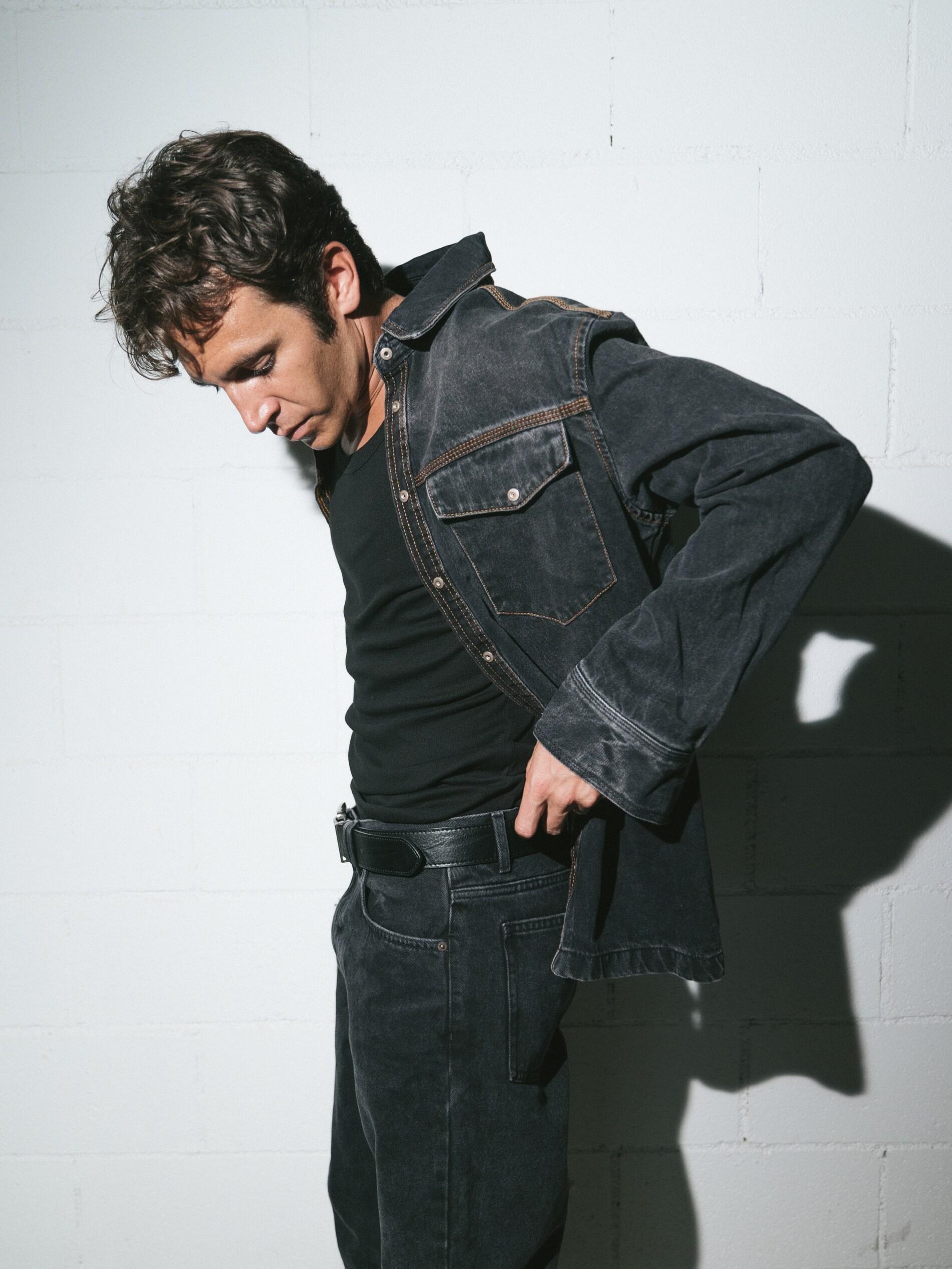 Grey Regular Denim Shirt, Grey, large image number 0
