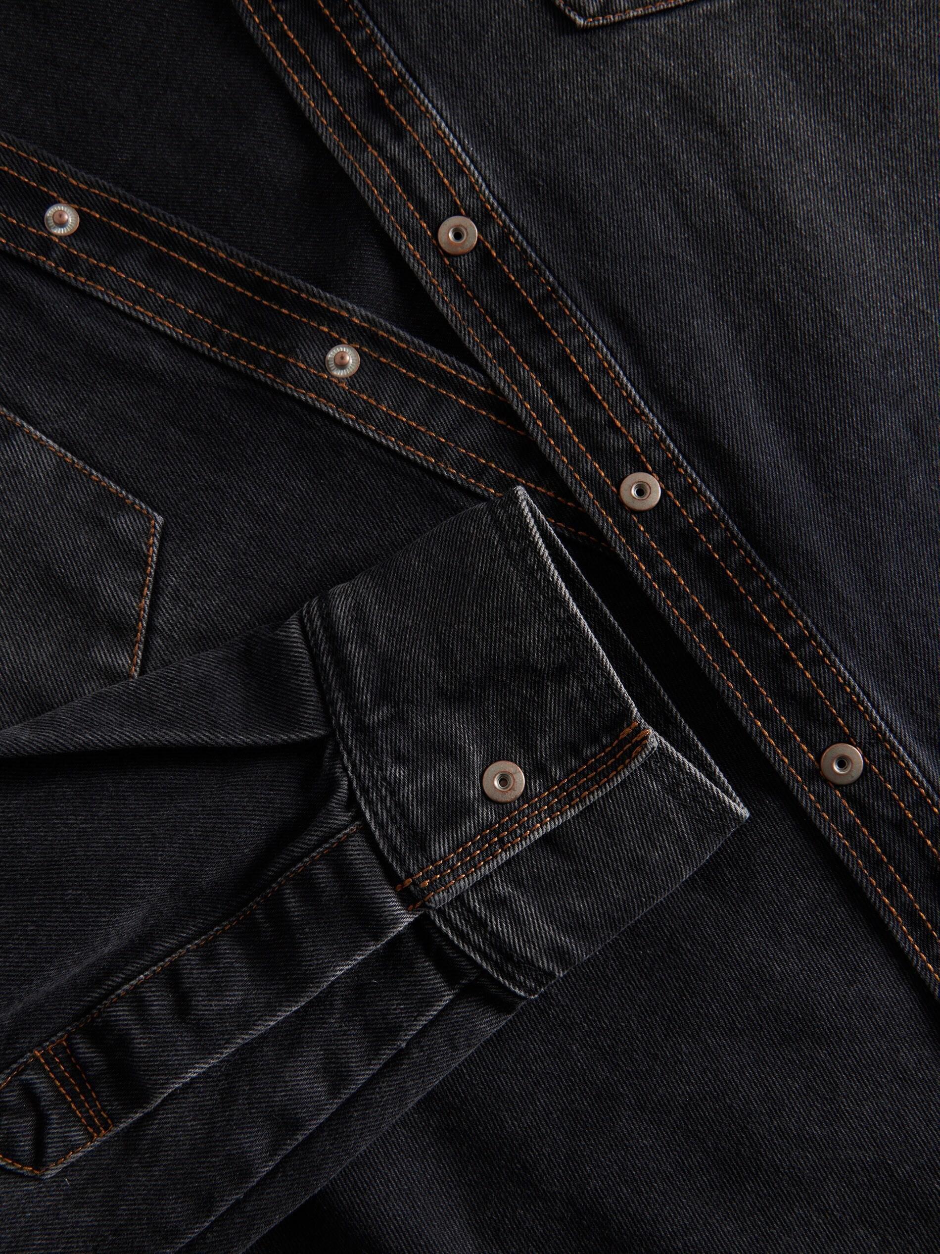 Grey Regular Denim Shirt, Grey, large image number 2
