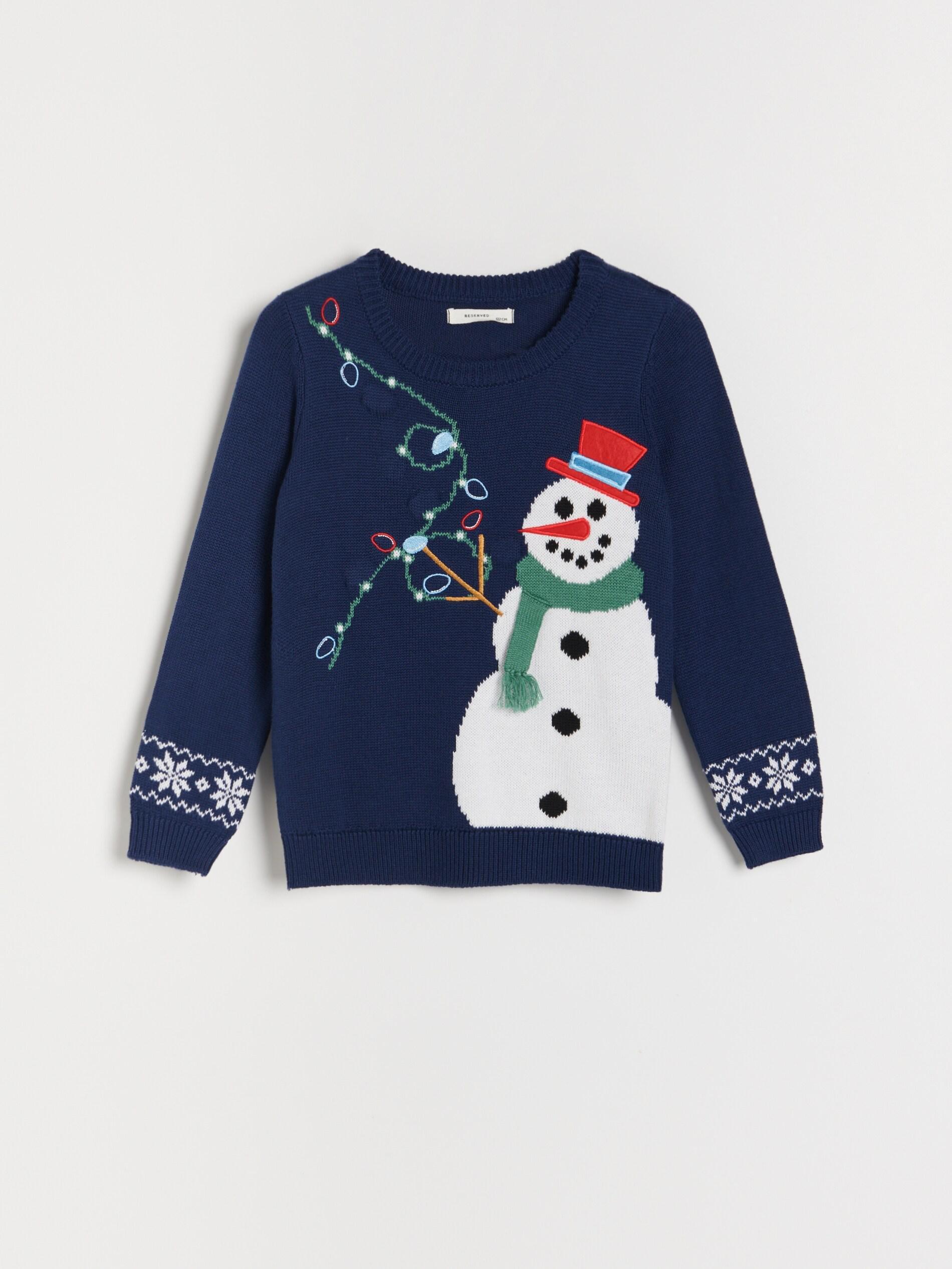 Navy Christmas Jumper With Lights, Kids Boy, , large image number 3