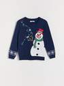 Reserved - Navy Christmas Jumper With Lights, Kids Boy