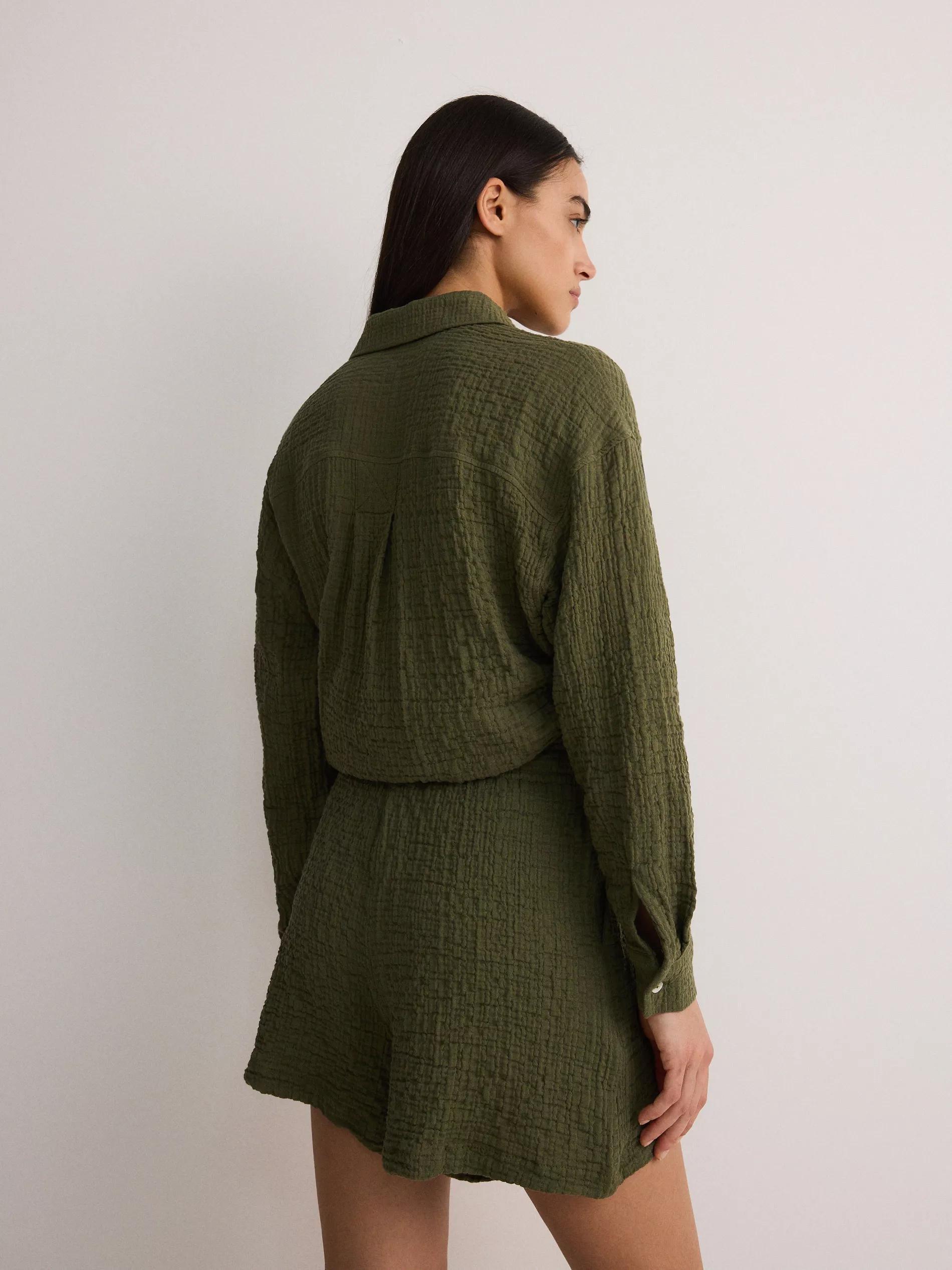 Green Muslin Cotton Shorts, , large image number 8