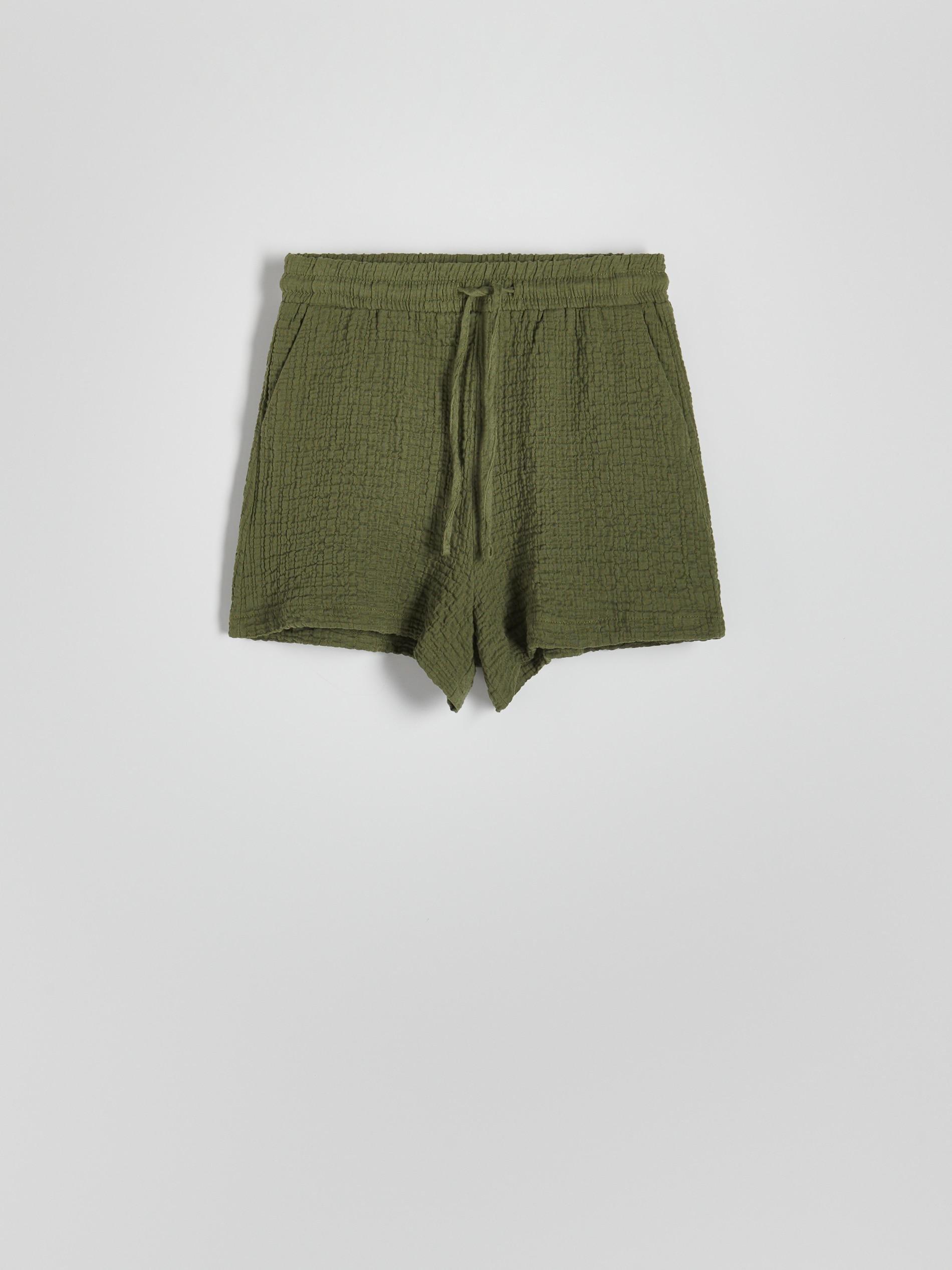 Green Muslin Cotton Shorts, , large image number 9