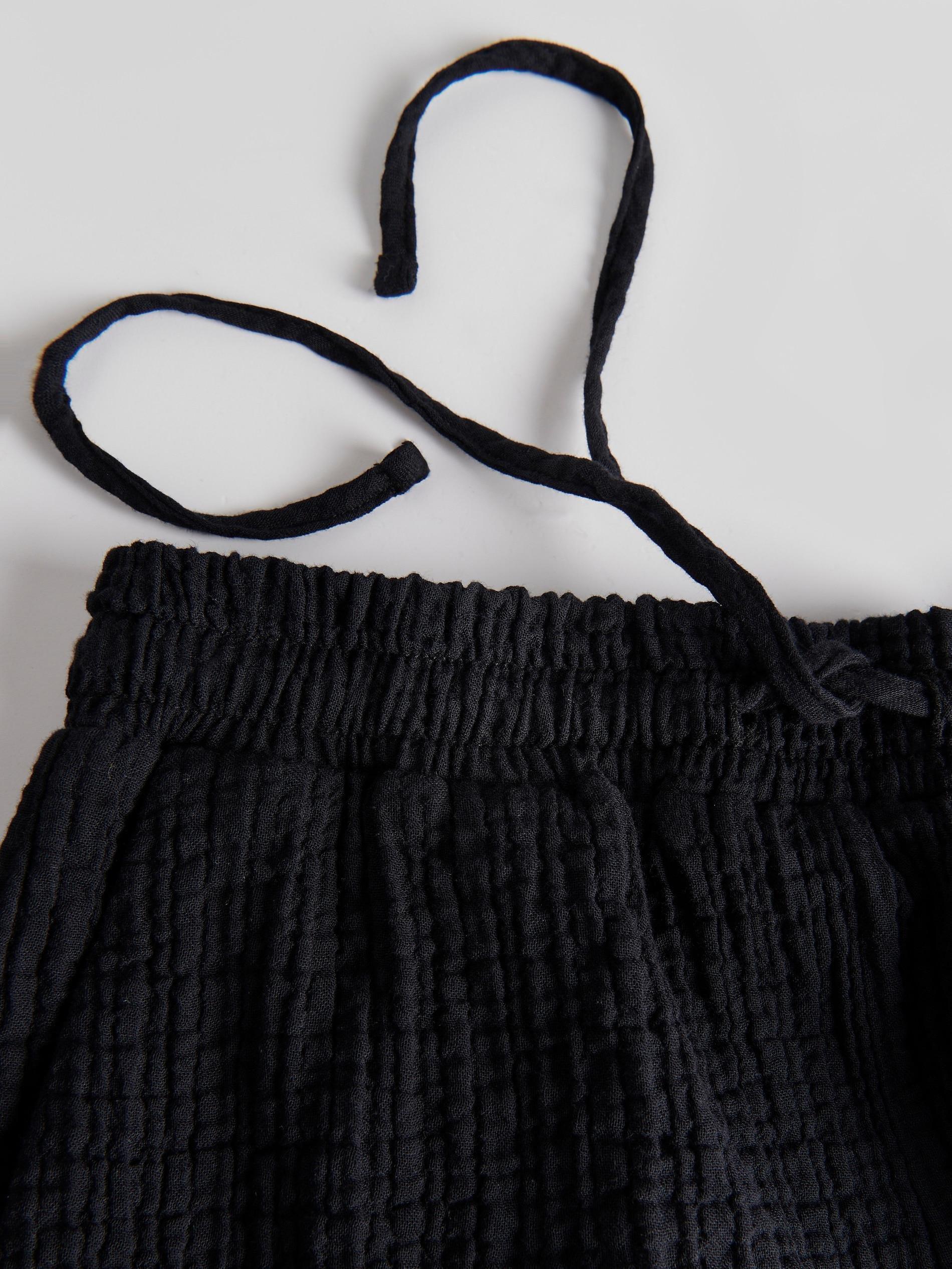 Black Muslin Cotton Shorts, , large image number 6