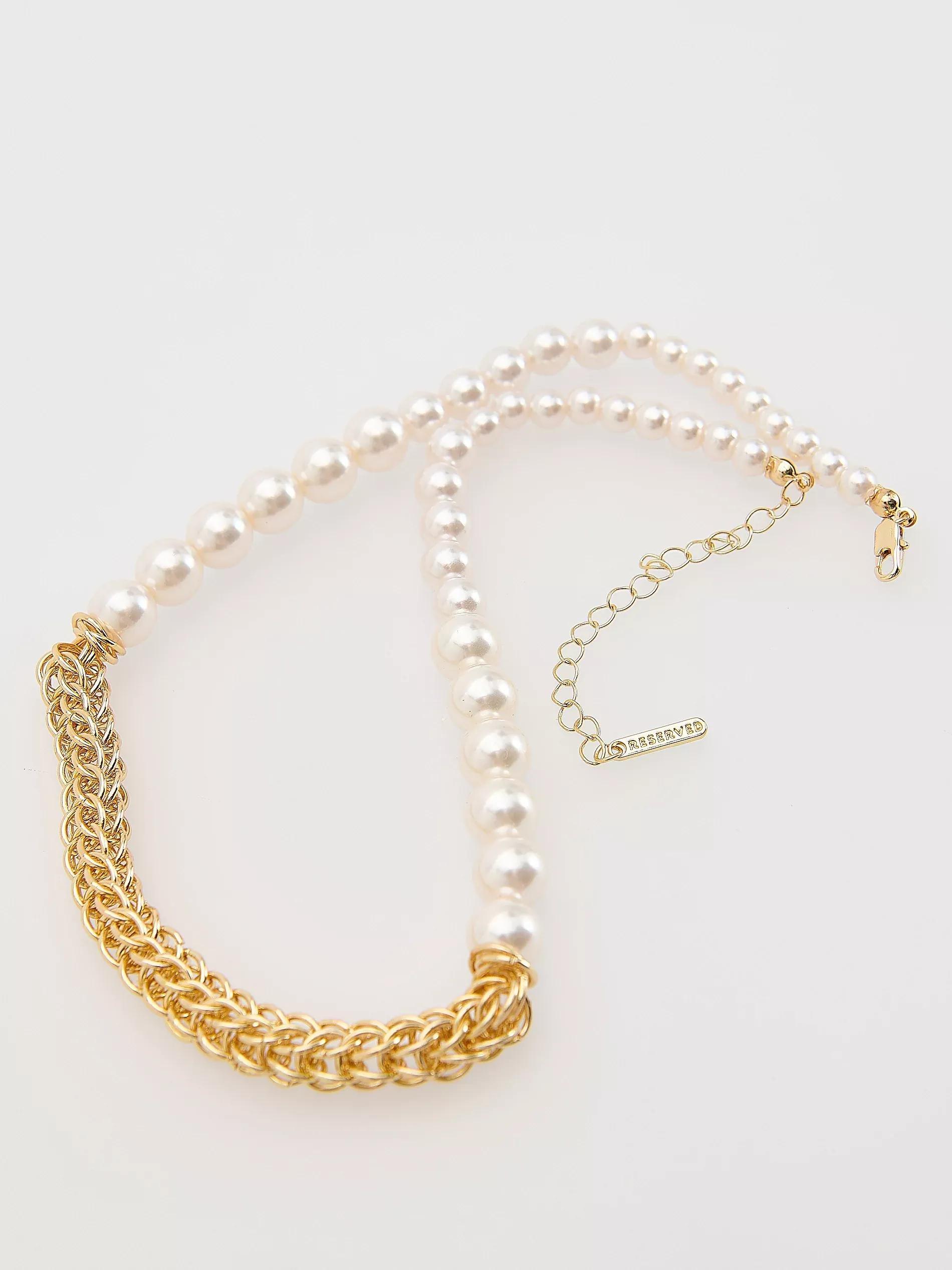 WHITE Beaded necklace, White, large image number 1