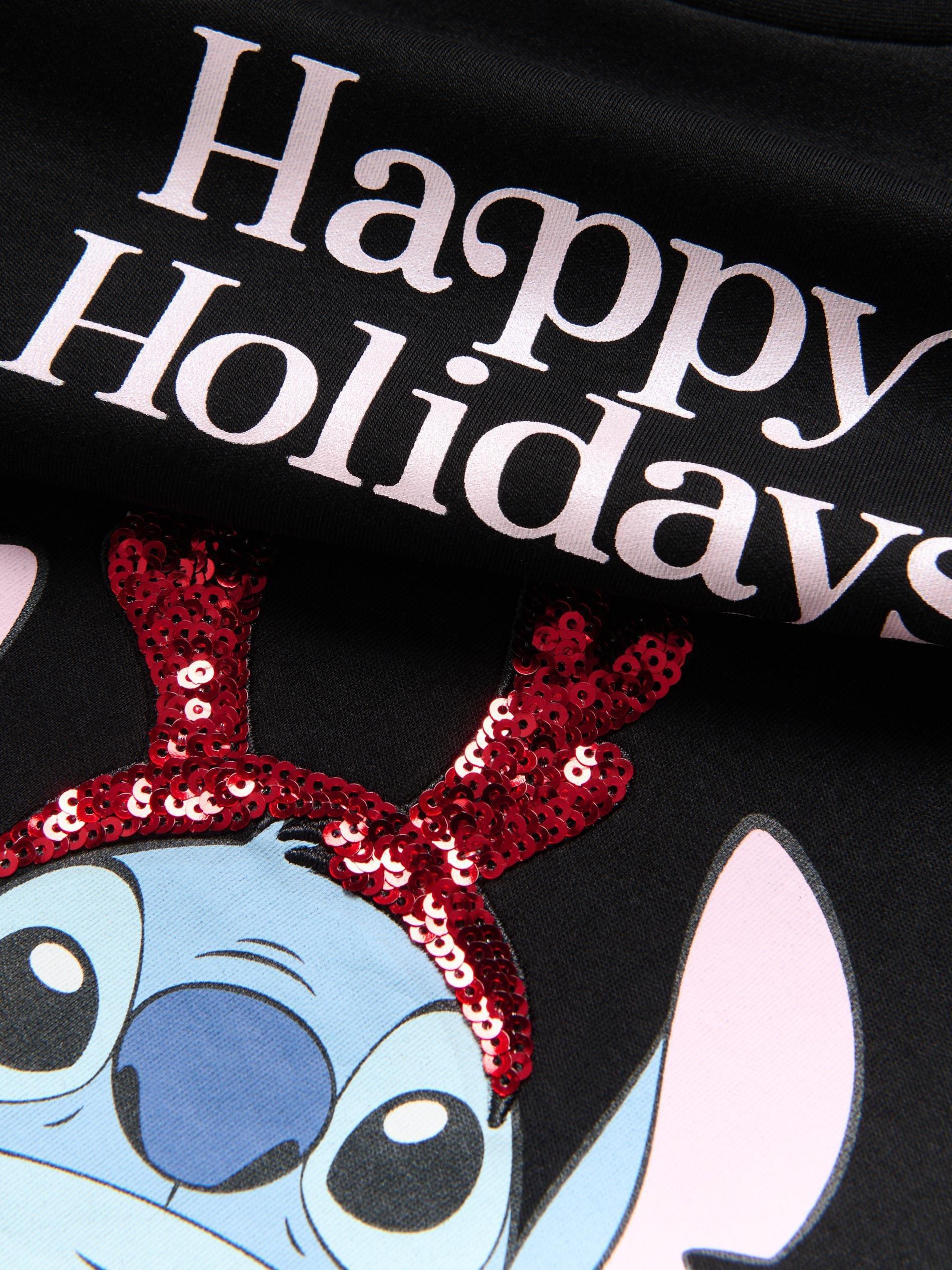 Black Christmas Top Lilo & Stitch, Black, large image number 3