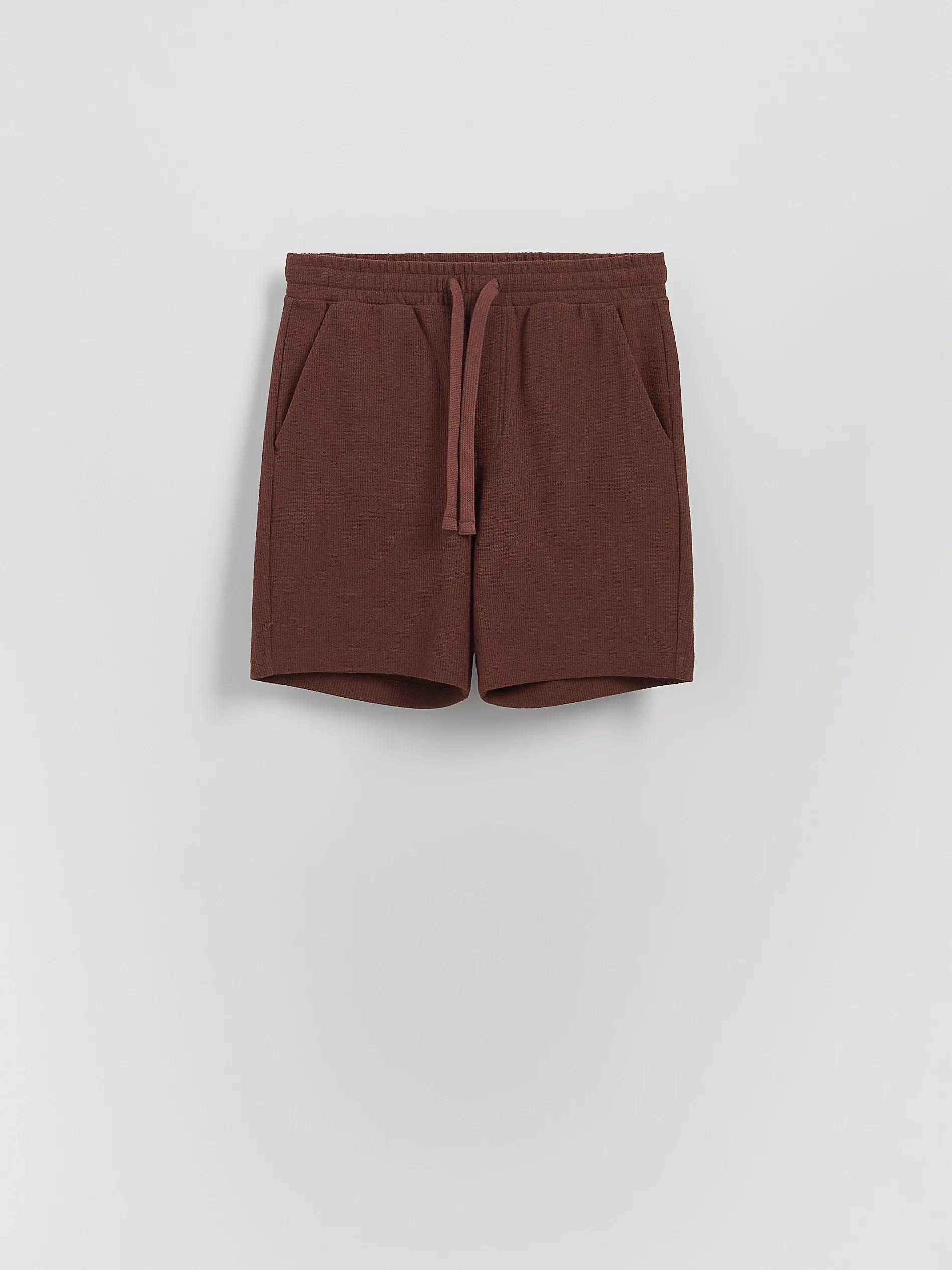 Burgundy Cotton Regular Shorts, Burgundy, large image number 1