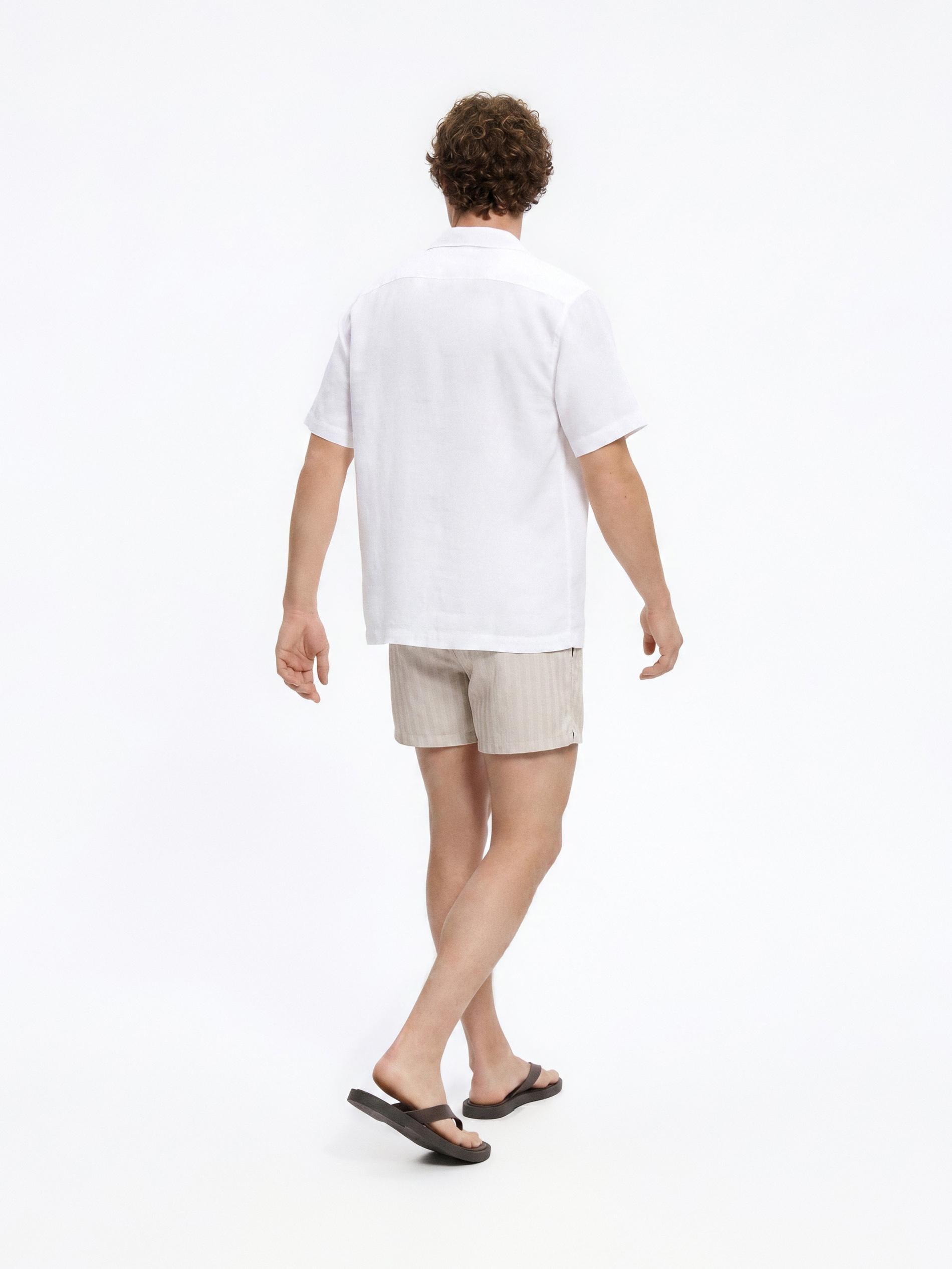 Beige Patterned Beach Shorts, Beige, large image number 4