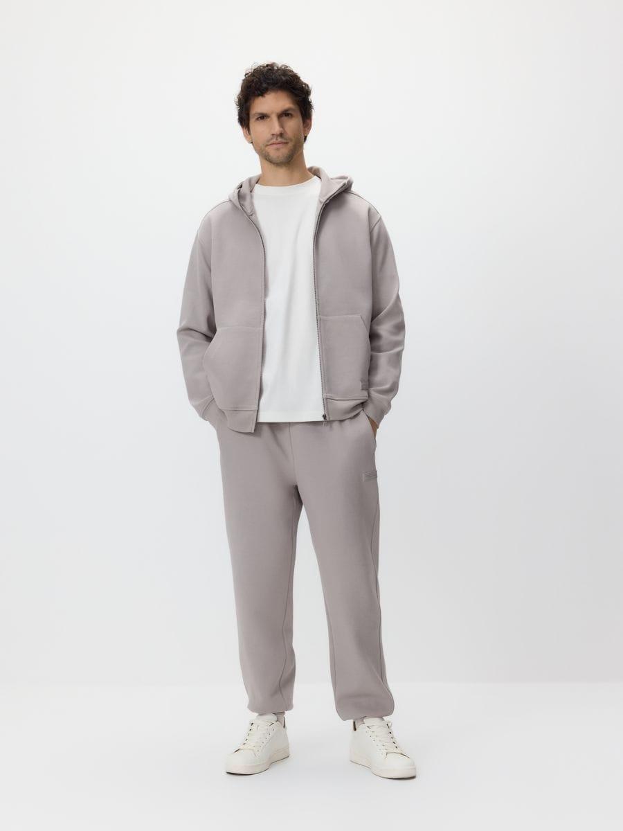 Beige Zip Up Hoodie, Beige, medium