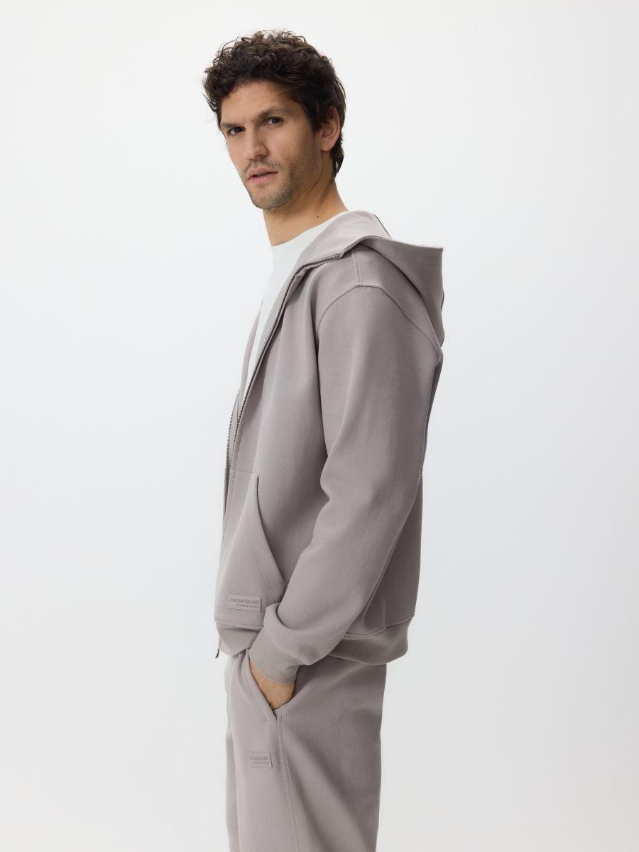 Beige Zip Up Hoodie, Beige, medium