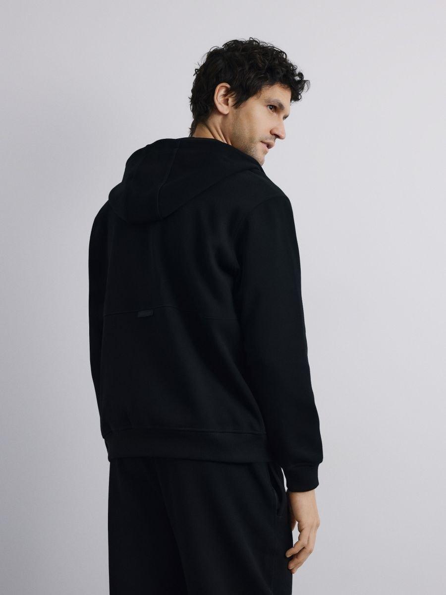 Black Zip Up Hoodie, Black, large image number 1