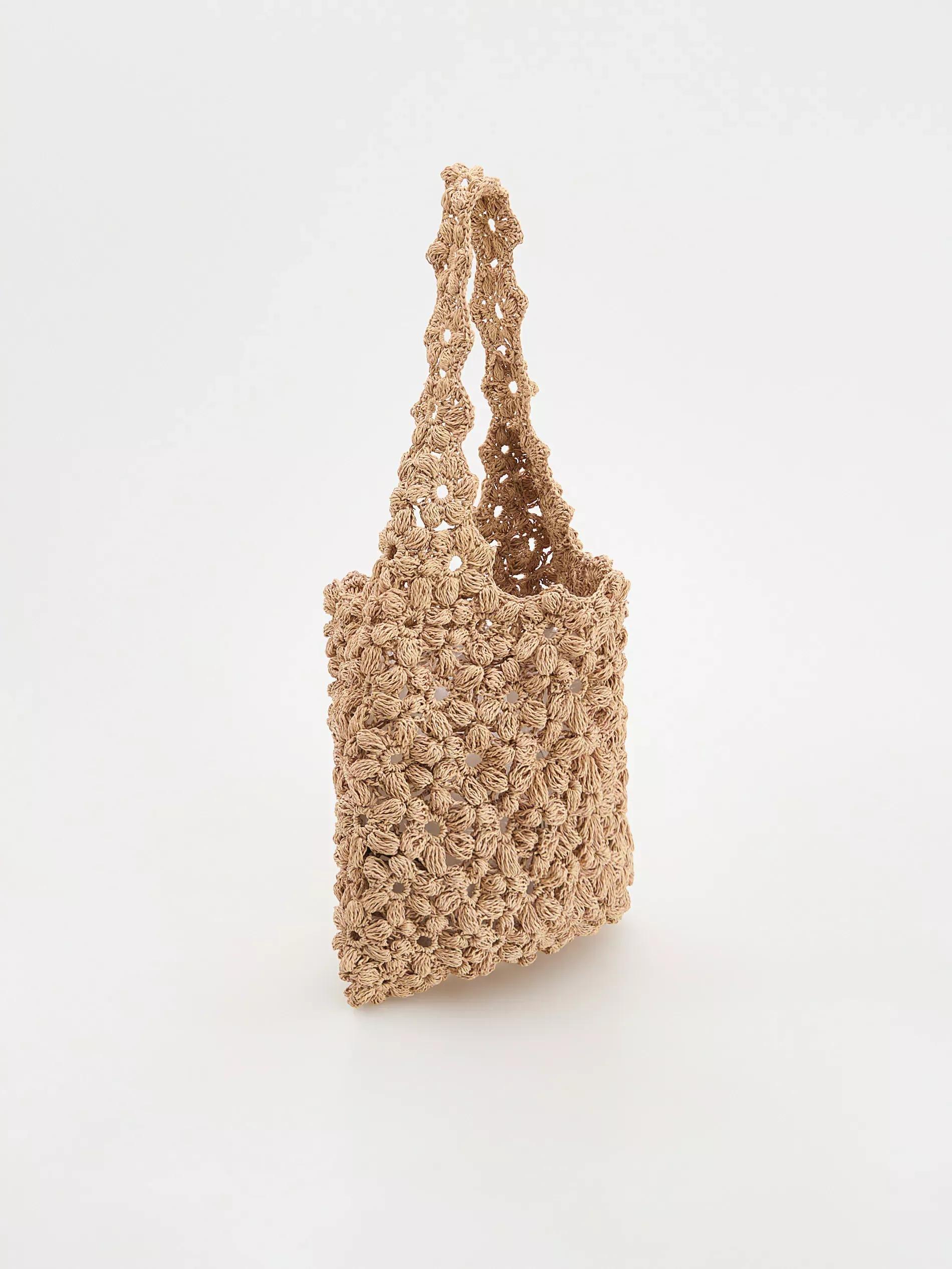 Beige Woven Hobo Bag, Beige, large image number 2