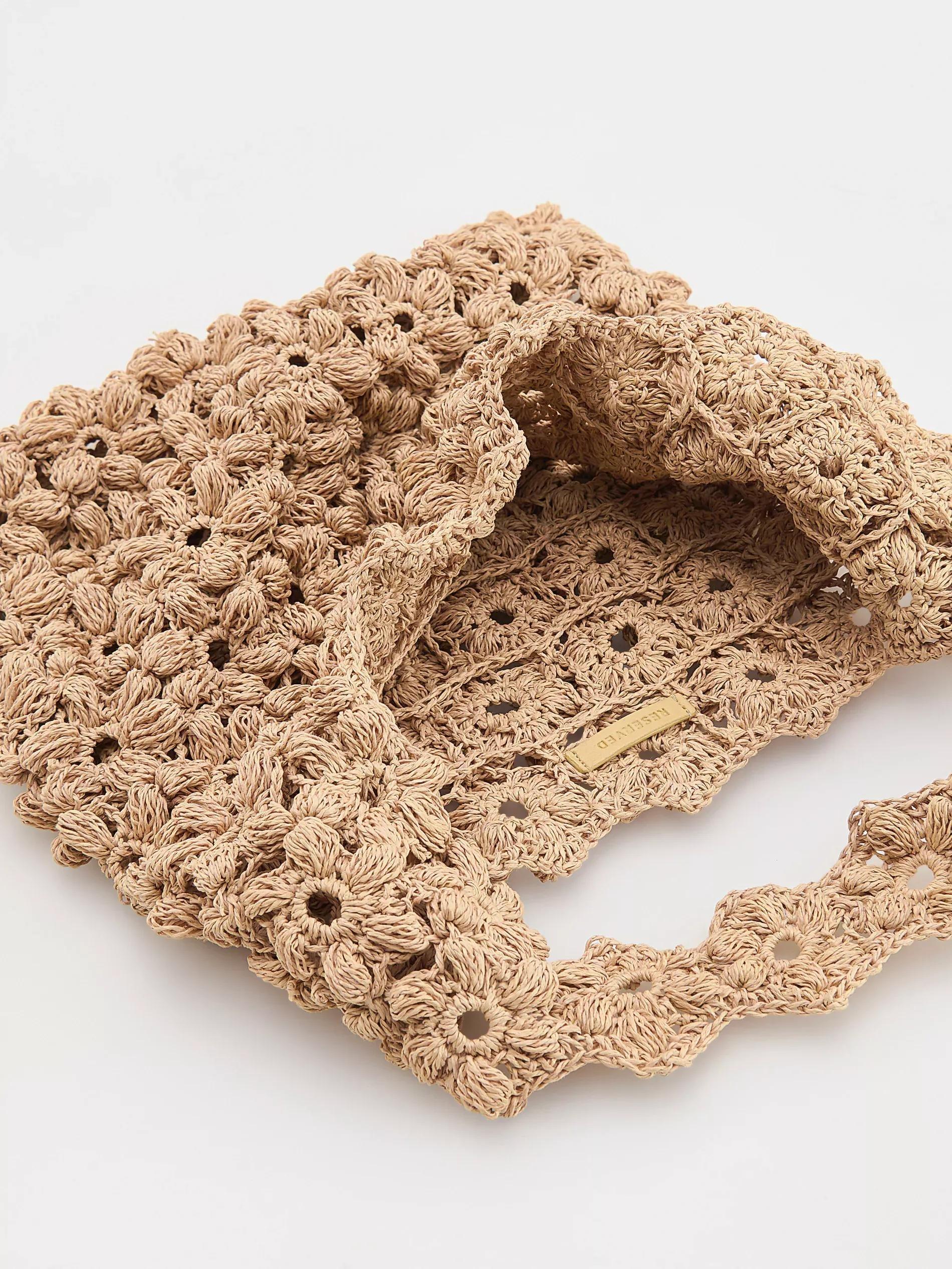 Beige Woven Hobo Bag, Beige, large image number 4